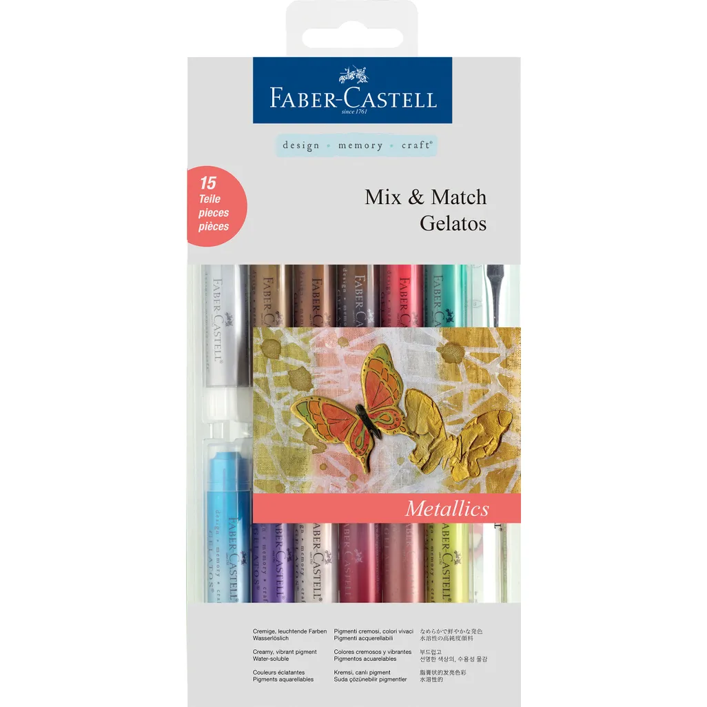 gelatos crayons set water soluble assorted metallics 15 pack