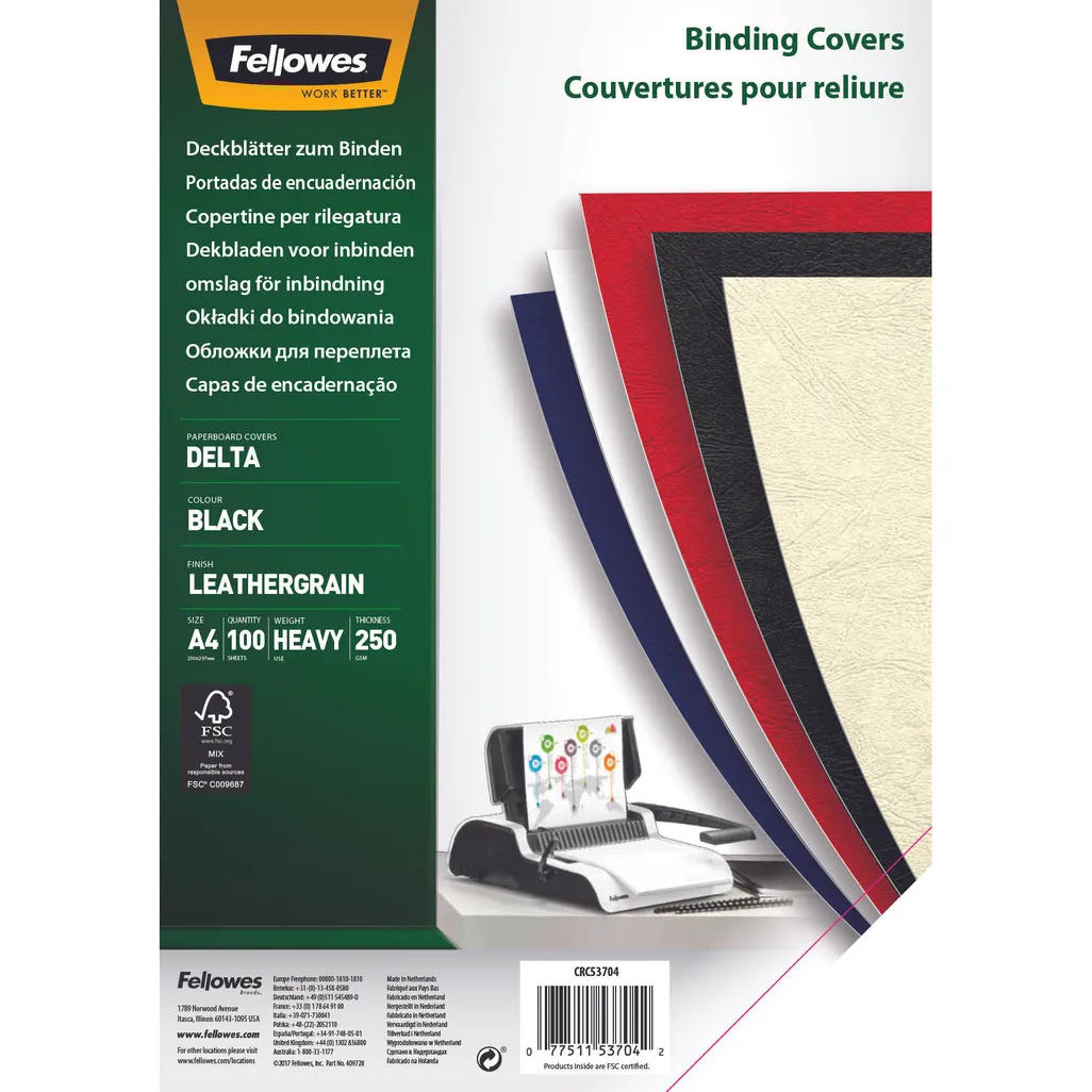 delta leatherboard binding covers - 250gsm - black - 100 pack