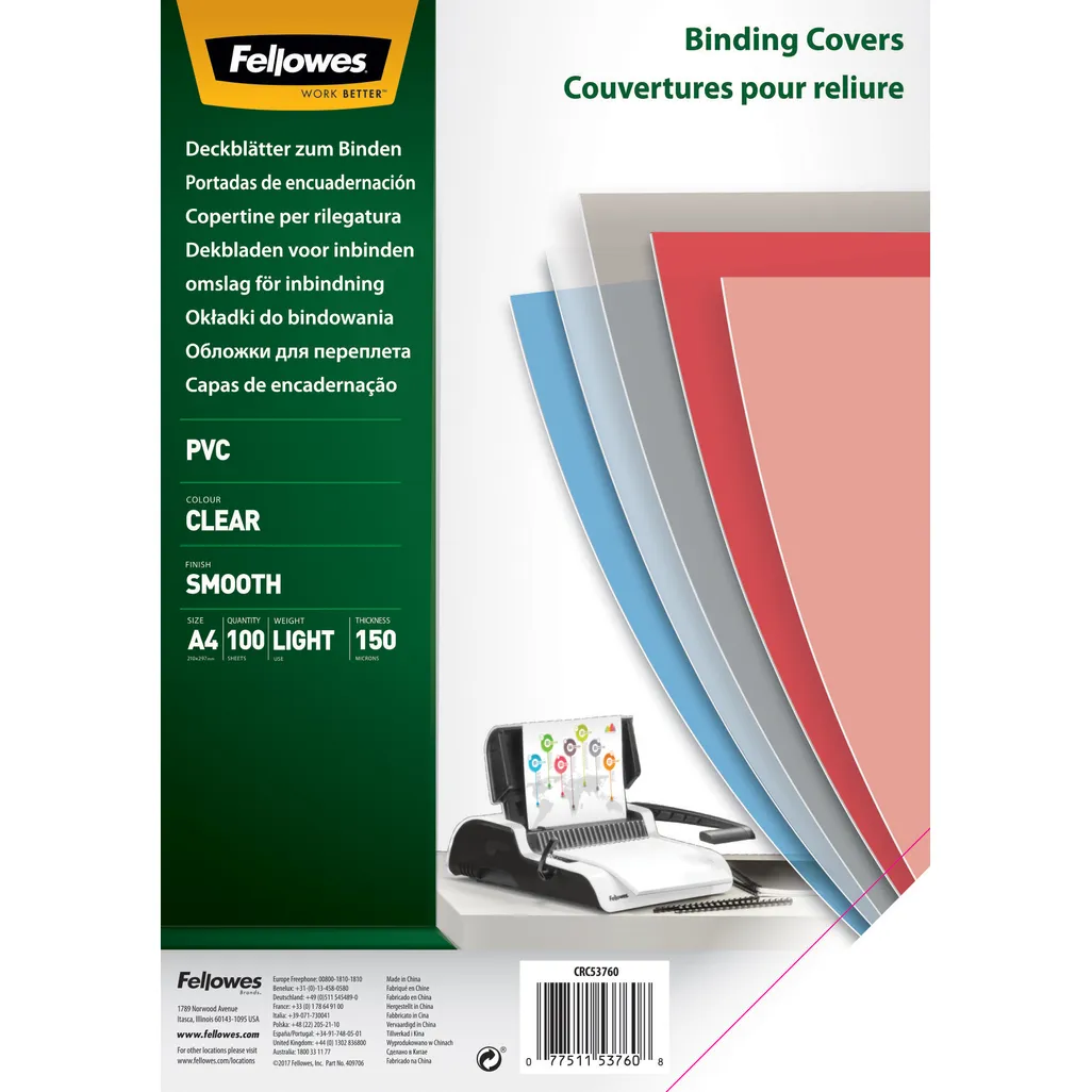 pvc binding covers - 150mic - 100 pack