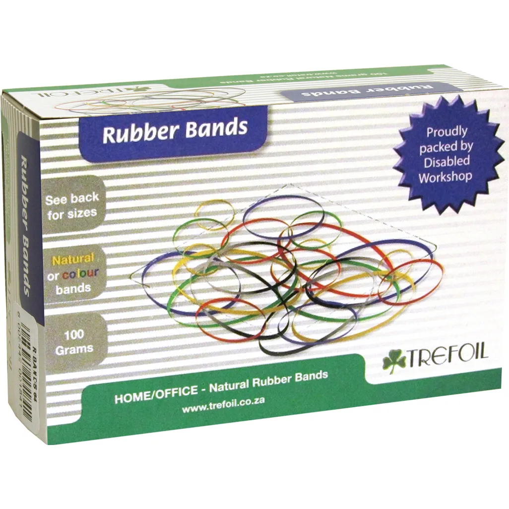 rubber bands - assorted 100g