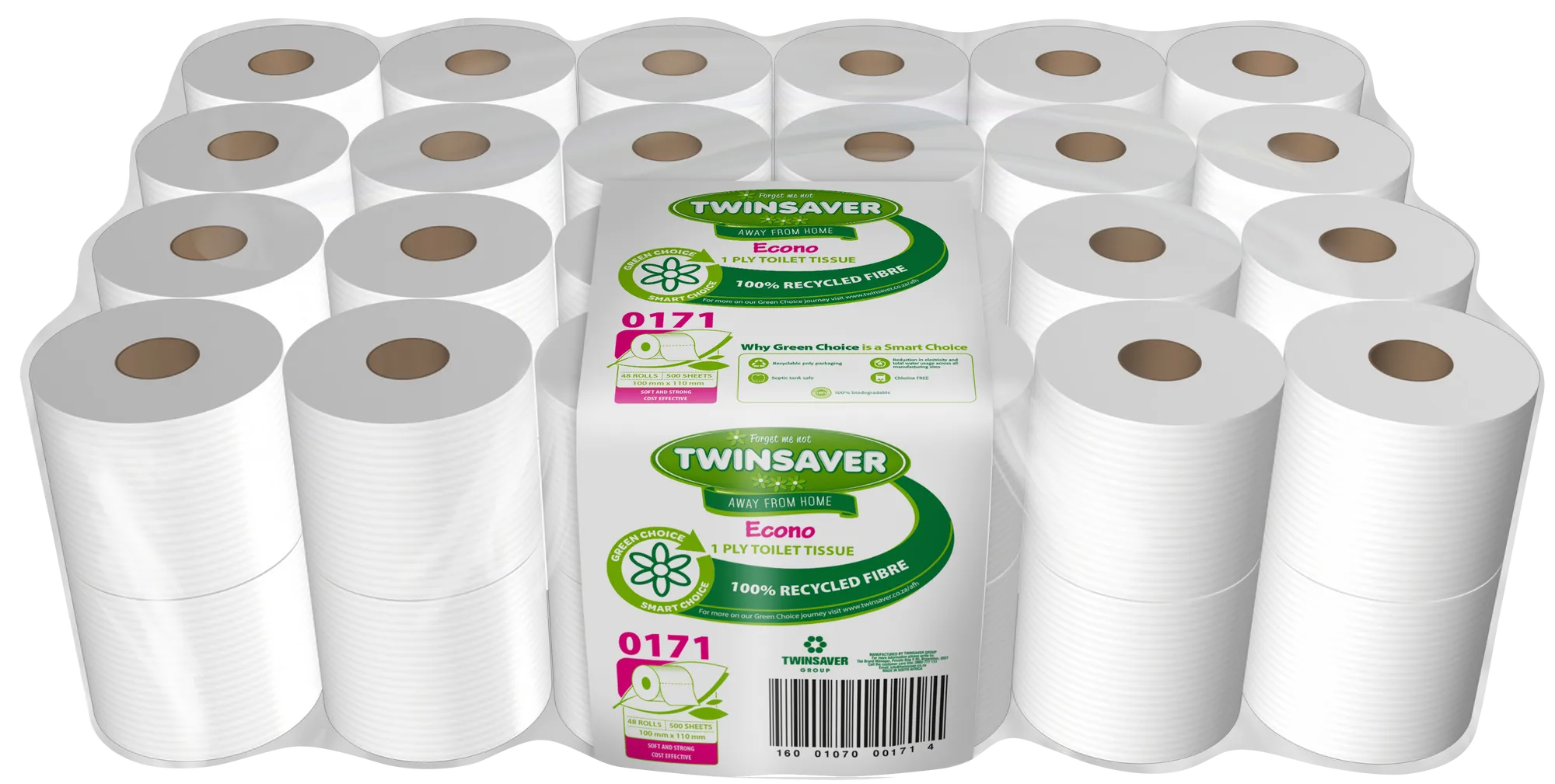 Bathroom Products - Econo 1 Ply Toilet Paper - White - 48 Pack