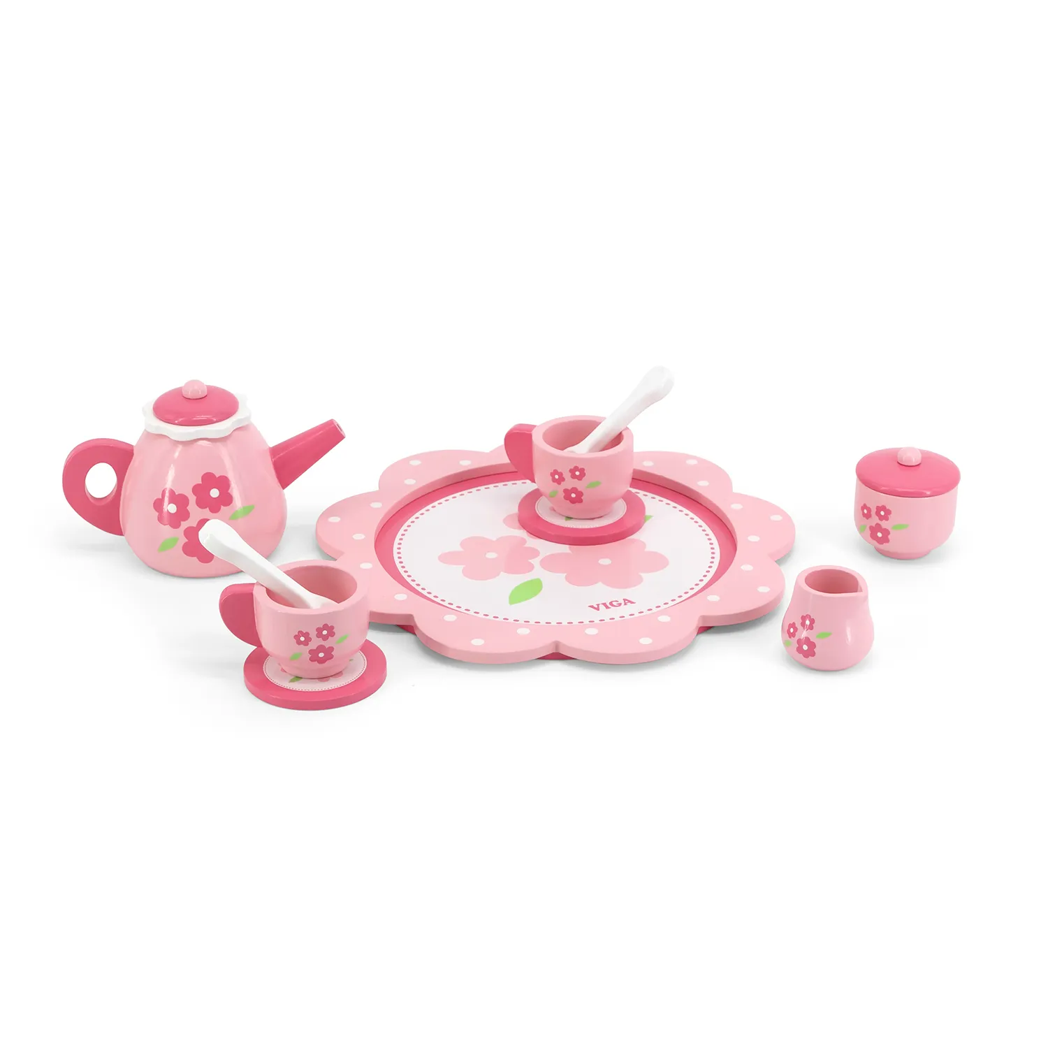 Pink wooden best sale tea set