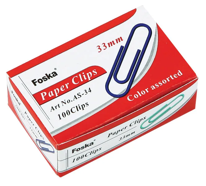 Paper Clips - 33mm - Assorted - 100 Pack
