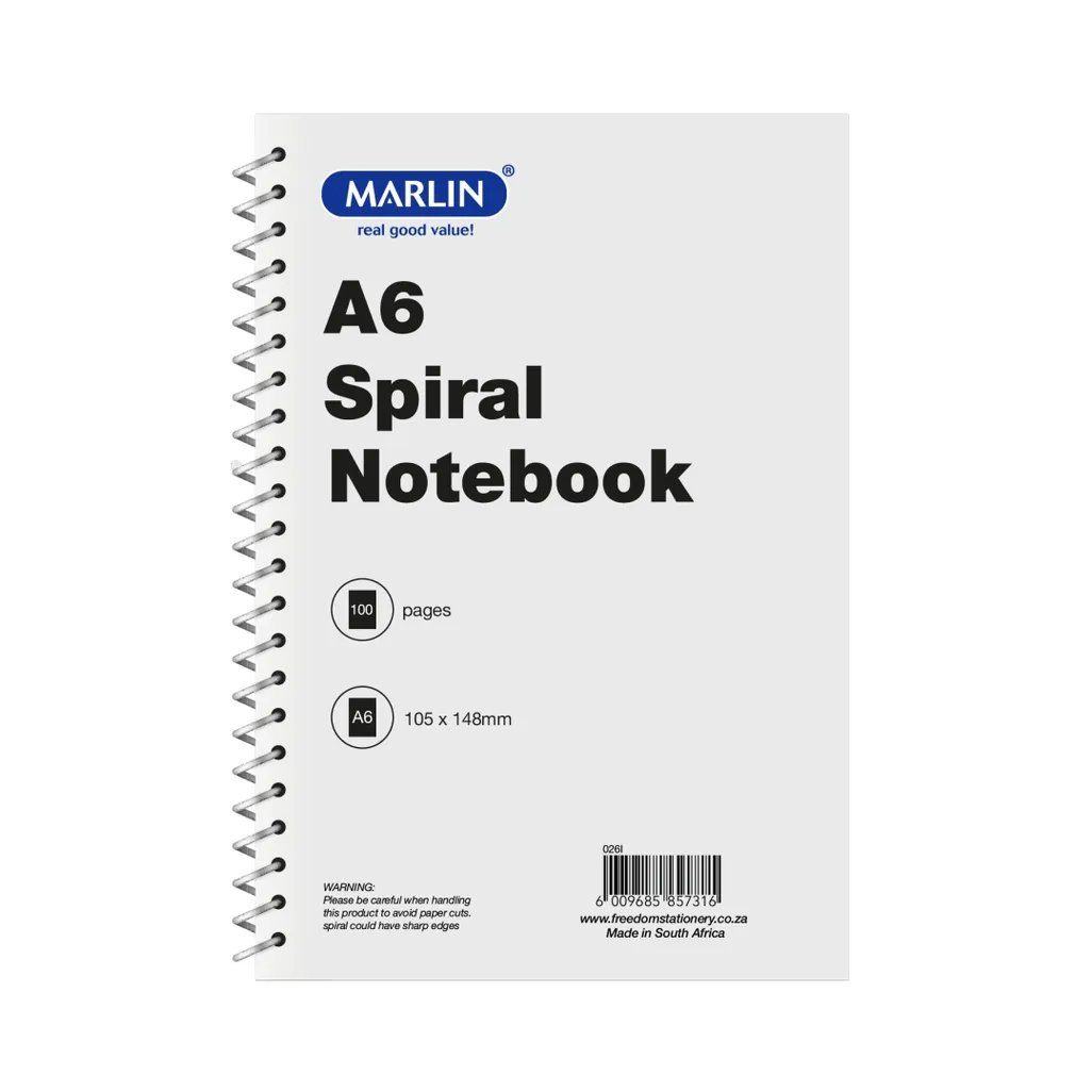 spiral bound notebooks- a6 140pg