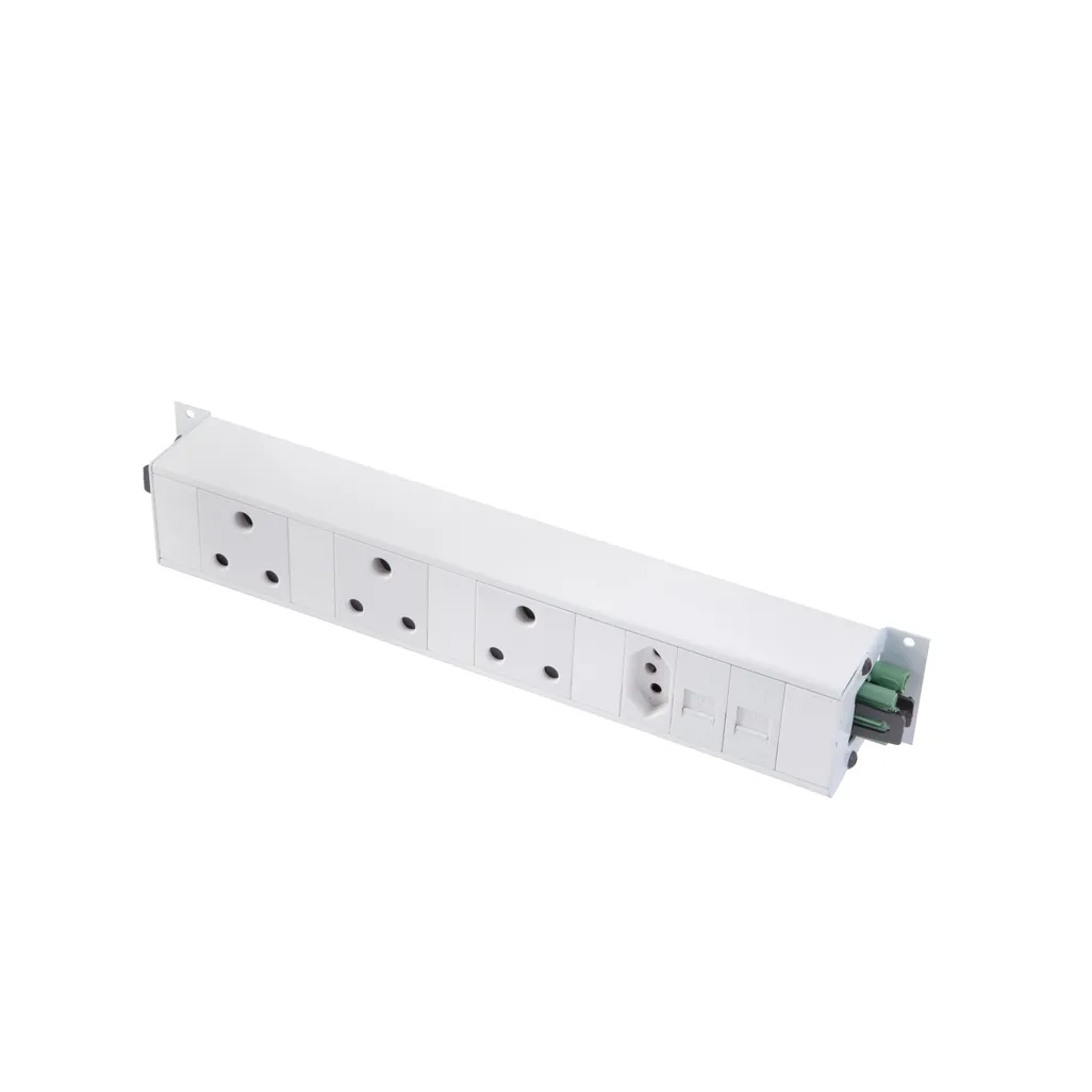 quadra multi-plug power-dock standard socket x 3, new rsa x 1 , data x 2 , white on white white