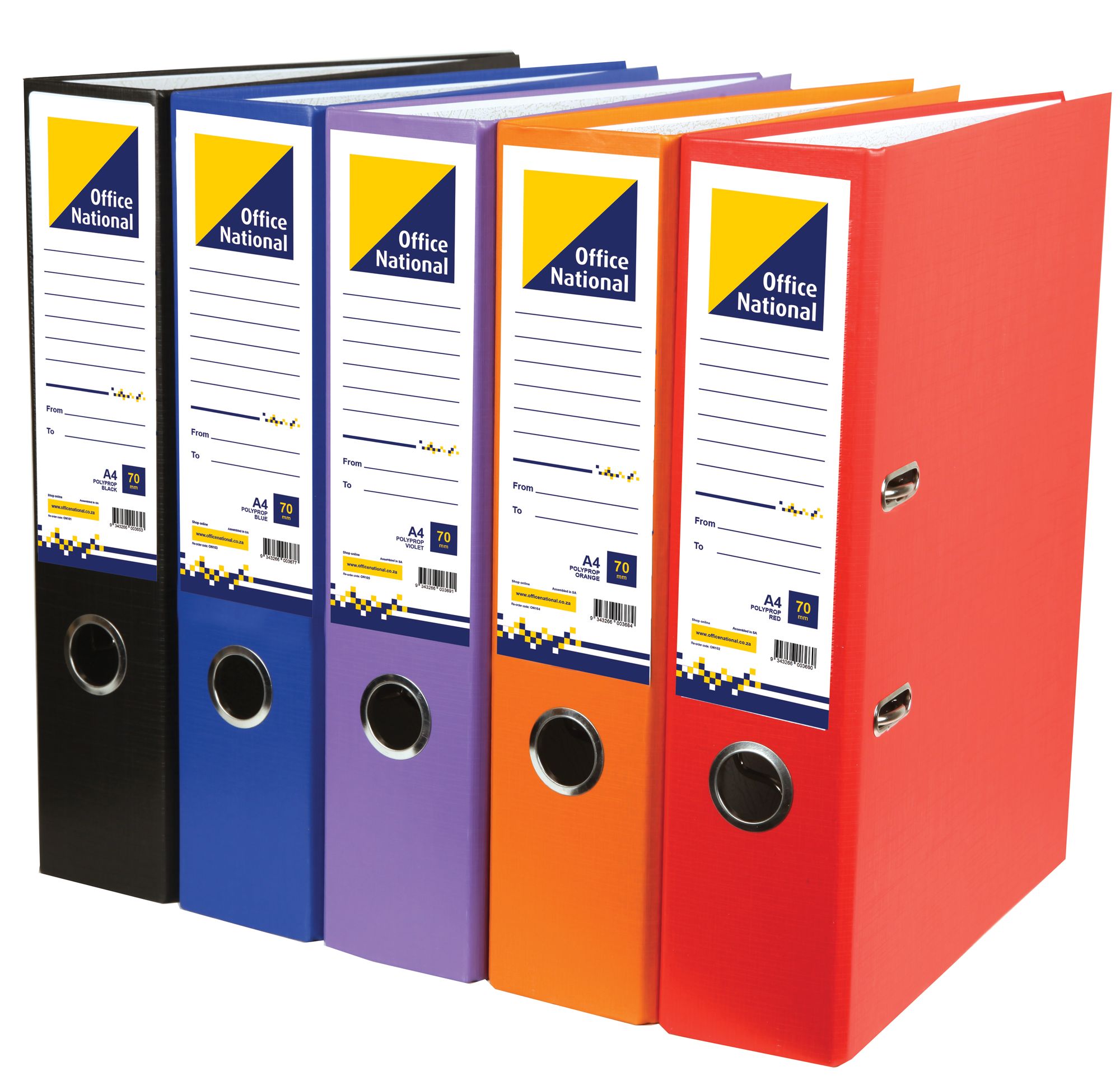 a4 polypropylene lever arch files - 70mm - black | Office National