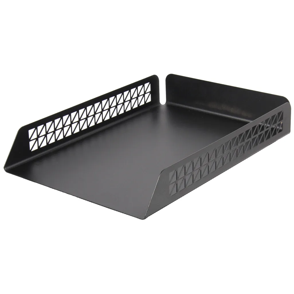 tri punched steel desk range - letter tray single - black