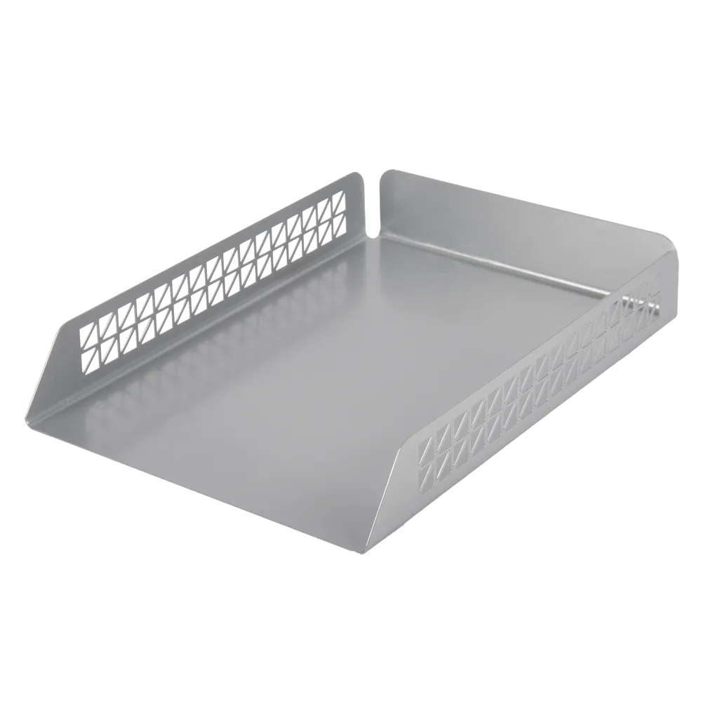 tri punched steel desk range - letter tray single - silver