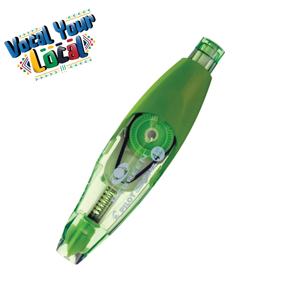 retractable correction tape & refill - 4mm x 6m - green