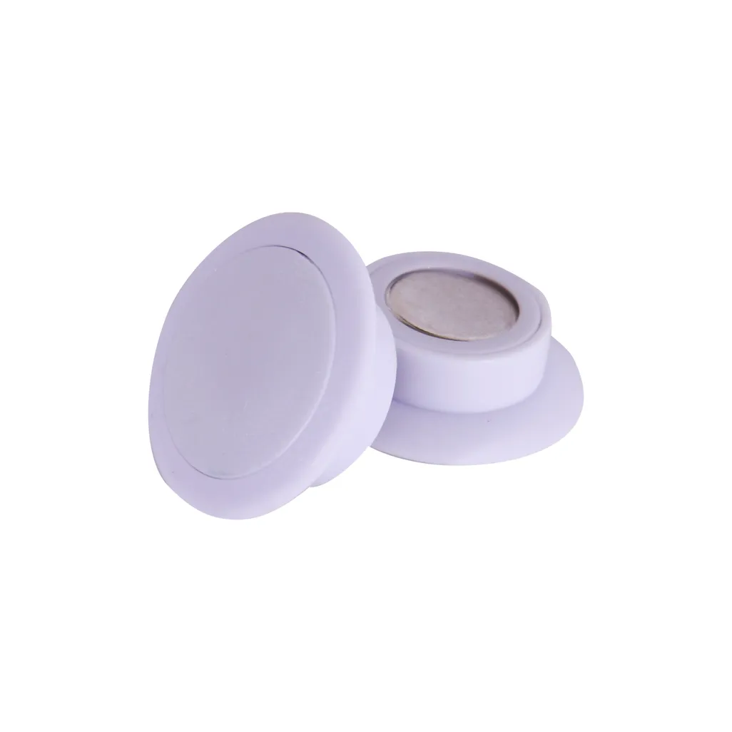 moulded button magnets - 30mm - white - 5 pack