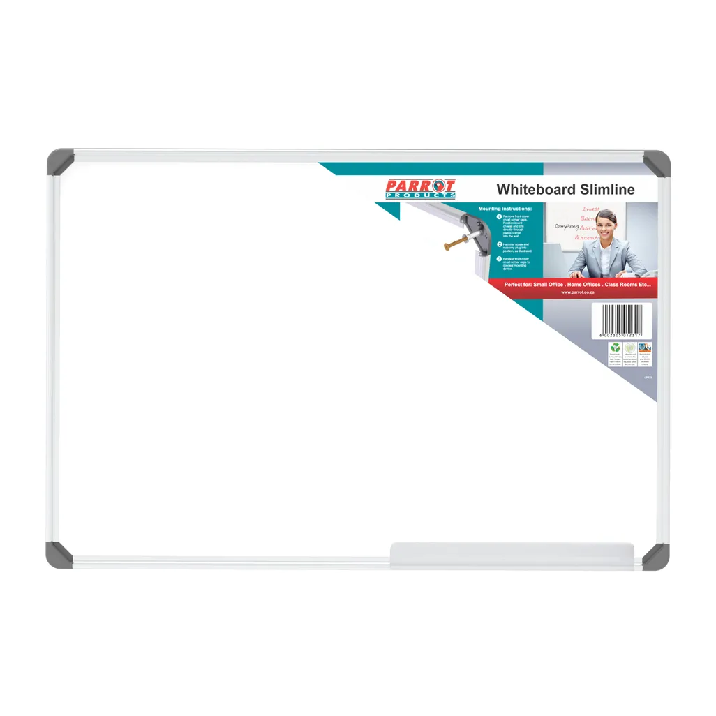 non-magnetic whiteboards - slimline - 600 x 450mm - white