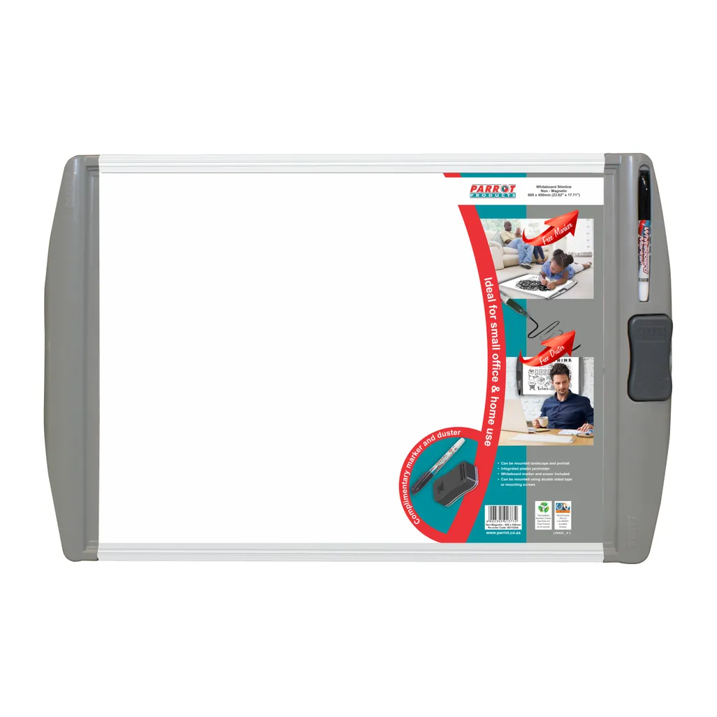 non-magnetic whiteboards - slimline retail - 600 x 450mm - white
