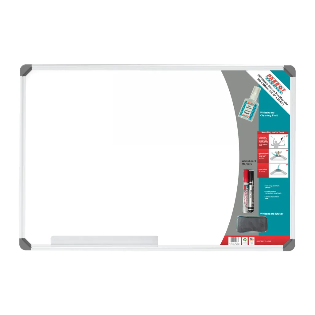 non-magnetic whiteboards - slimeline retail - 900 x 600mm - white