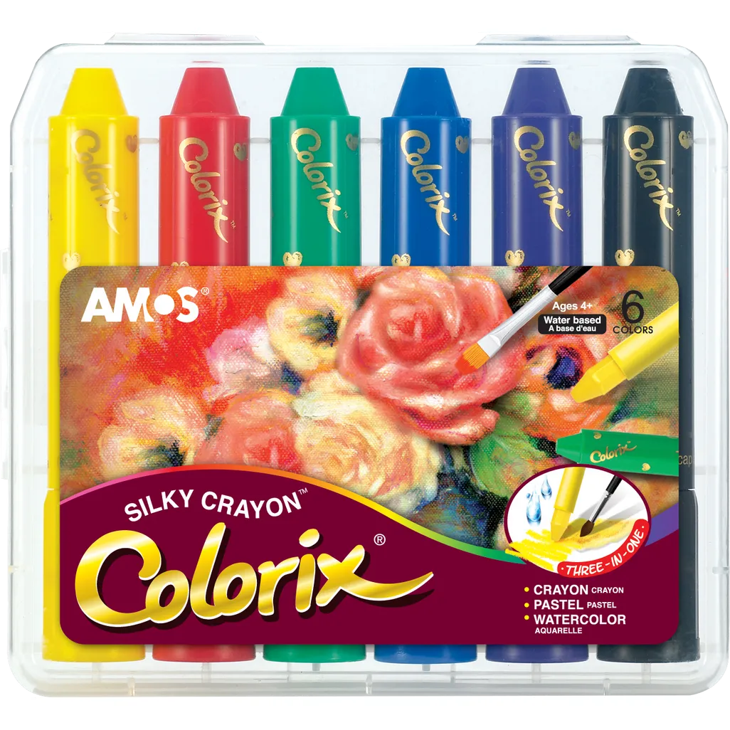 twister colorix crayons - 3 in 1  - assorted - 6 pack