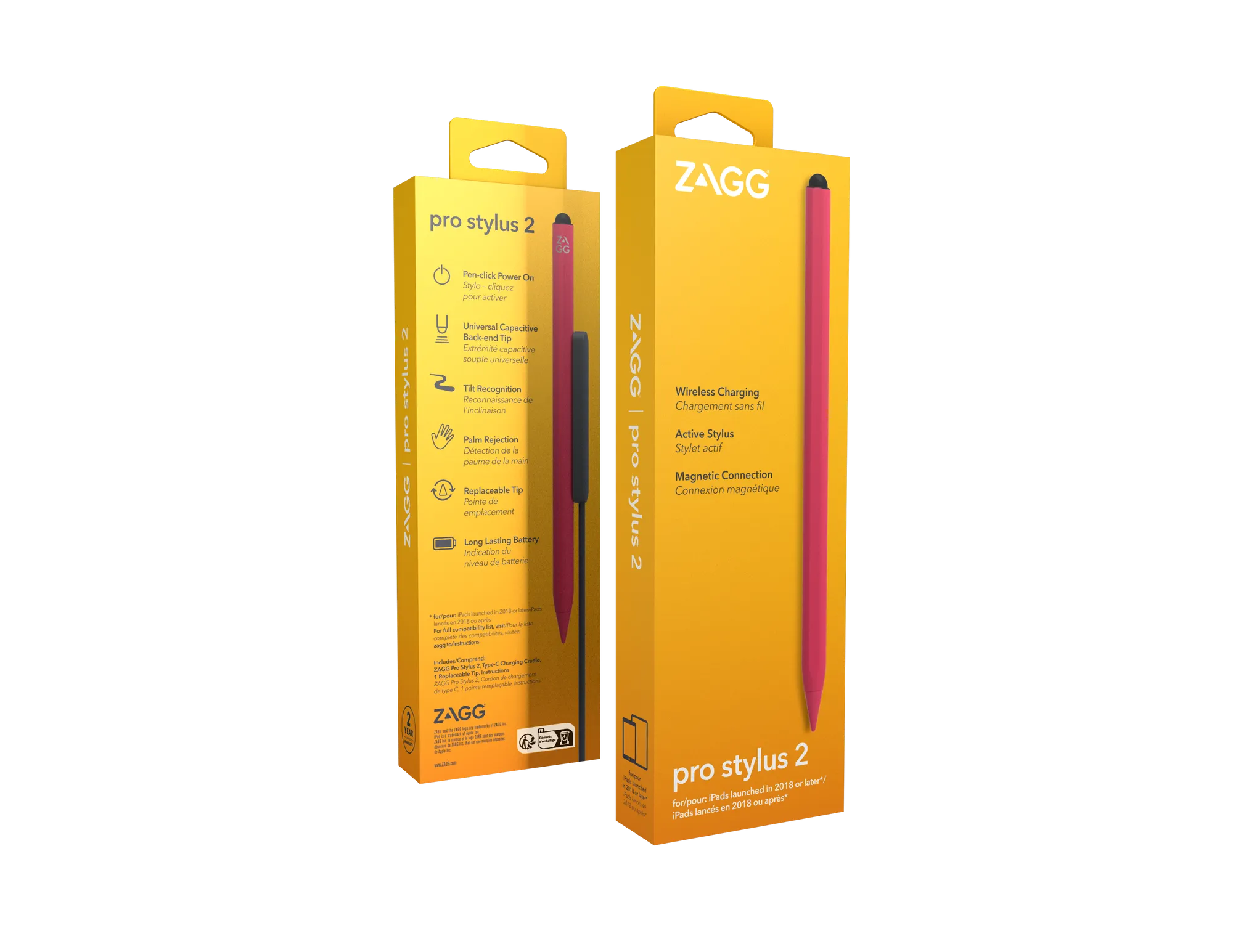 ZAGG-Pro Stylus 2-Universal Stylus-Pink- Wirelessly charged