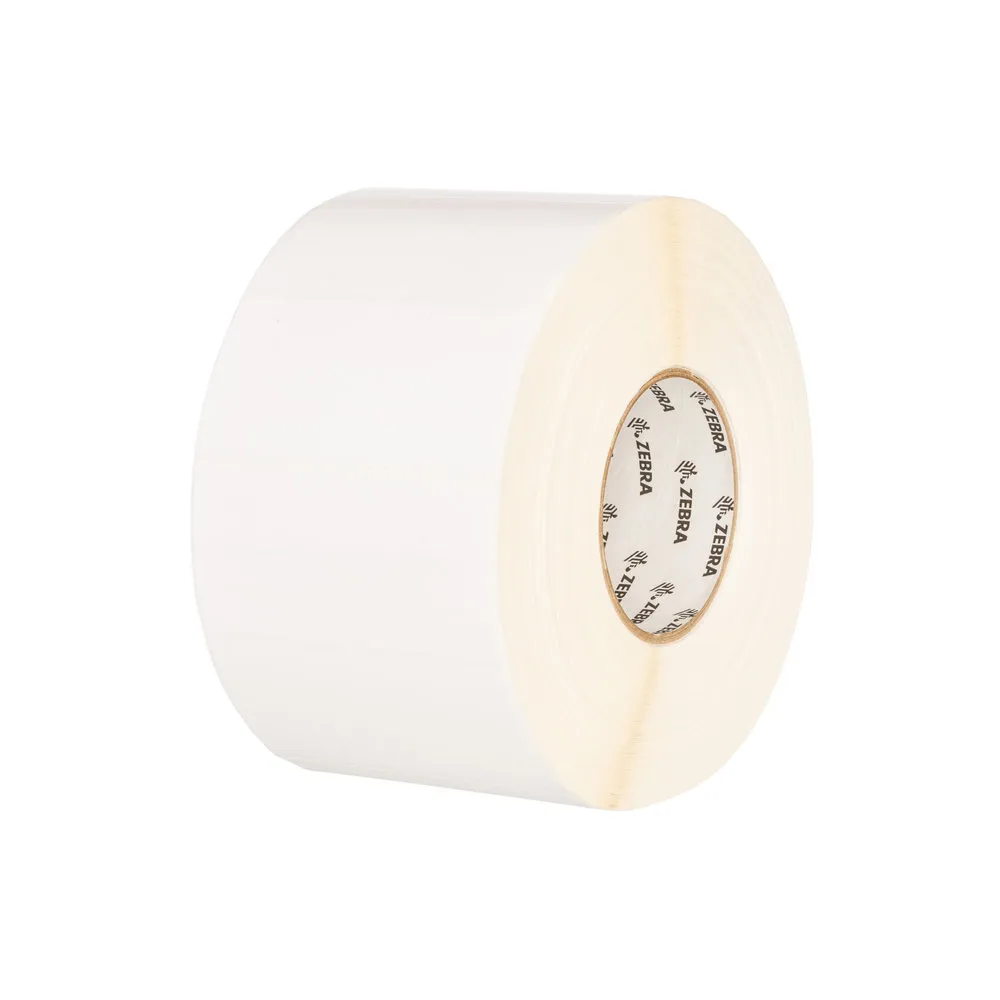 Zebra Label; Polypropylene; 76.2x25.4mm; Direct Thermal; PolyPro 4000D; Permanent Adhesive; 19mm Core; Perforation and Black Mar