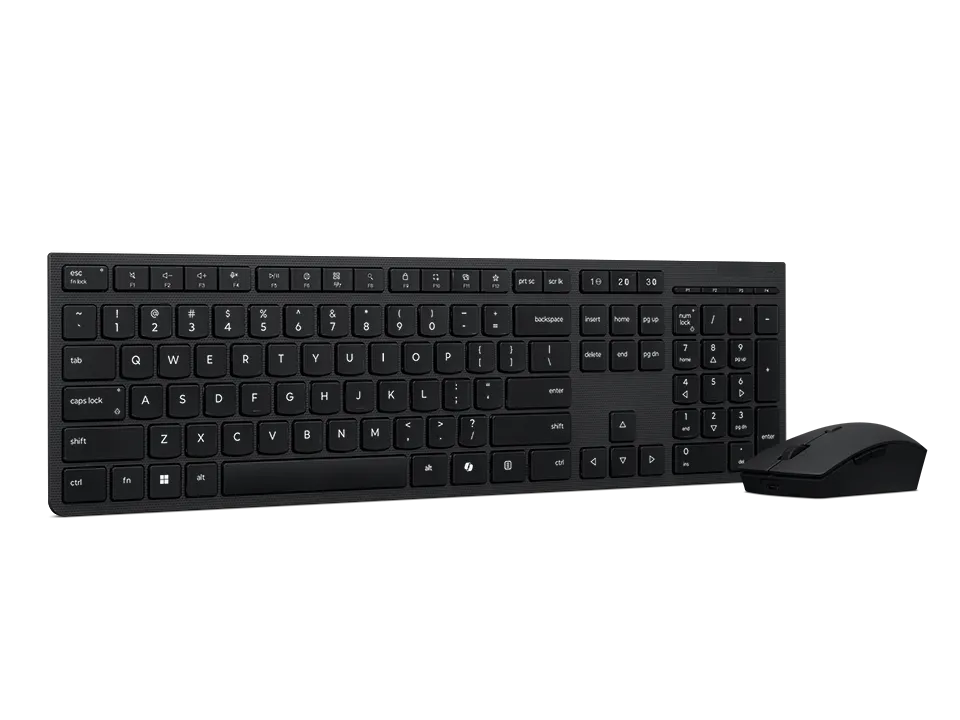 Lenovo Wireless Professional Rechargeable Combo|US English|AES Encryption|2.4Ghz Unified Dongle & Dual Blutooth|3yr Carry In