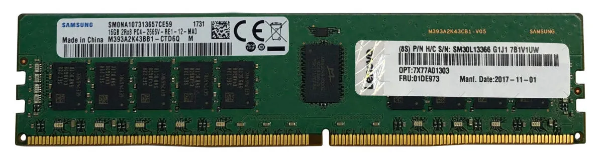 Lenovo ISG ThinkSys 16GB DDR4 3200Mhz (2Rx4 1.2V) UDIMM .