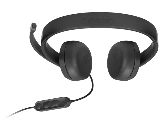 Lenovo USB-A Wired Stereo Headset Gen 2 | Inline Control Box | Double-Sided Boom Mic | 2yr Carry In