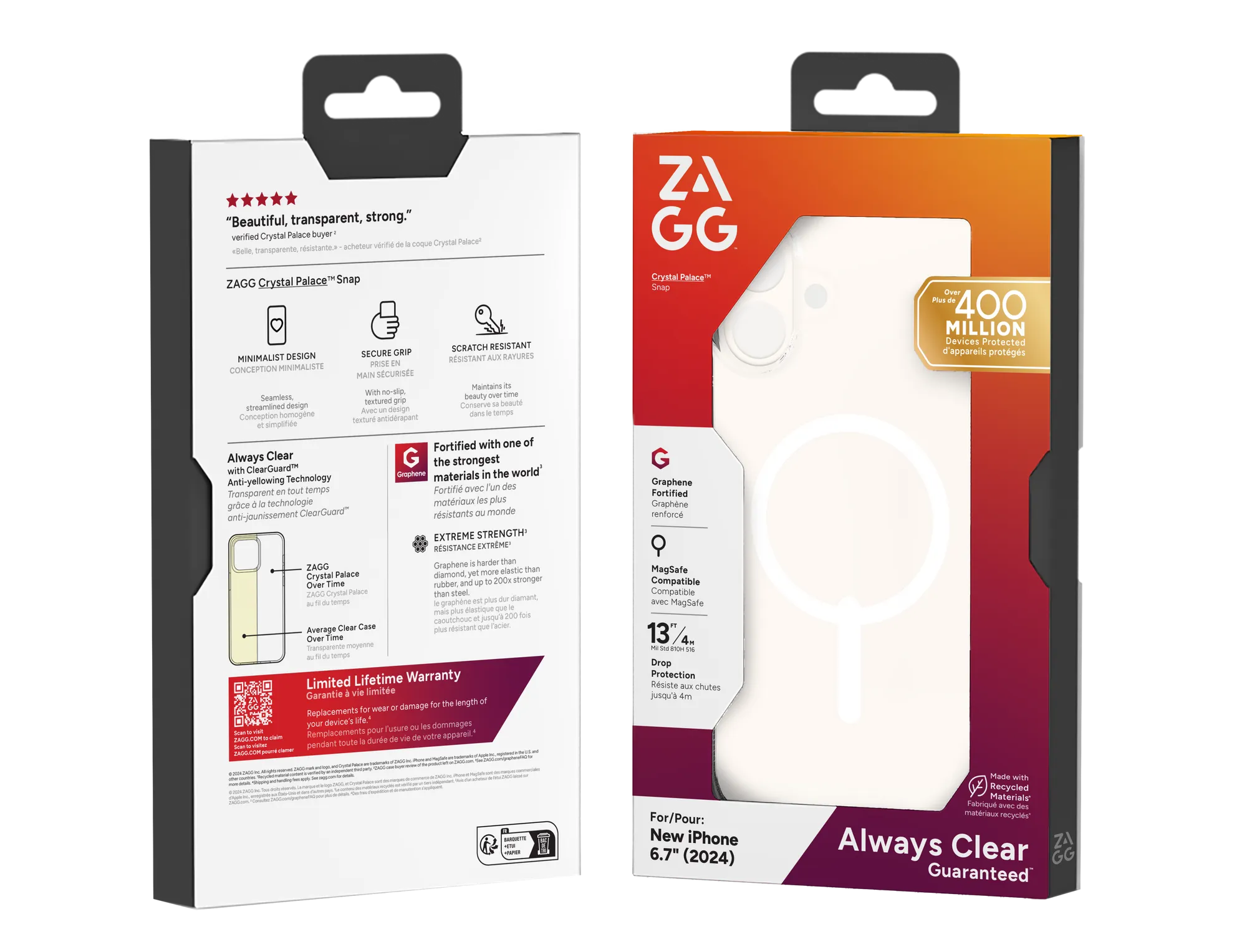ZAGG Cases Crystal Palace Snap Apple iP16 Plus  Clear