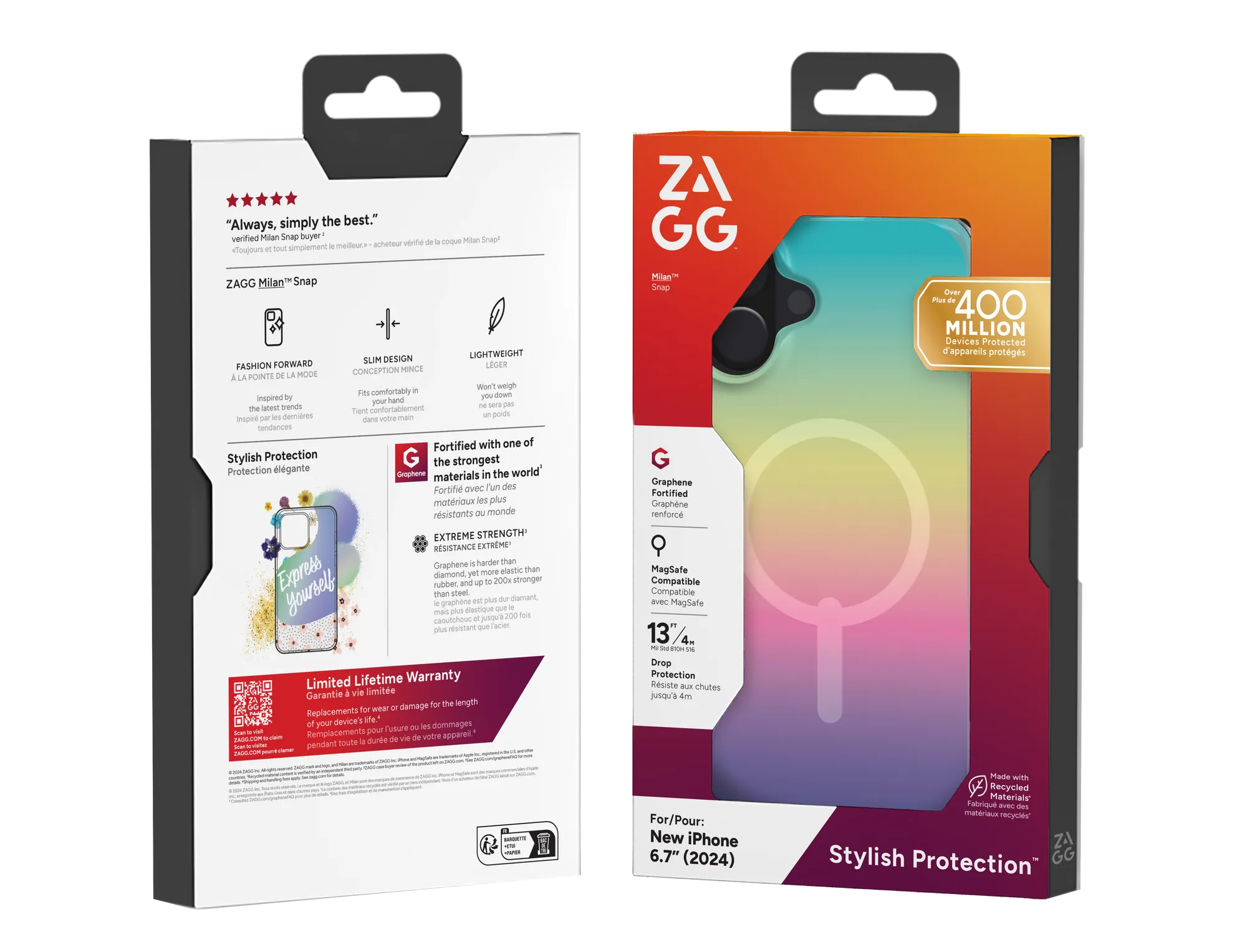ZAGG Cases Milan Snap Apple iP16 Plus  Iridescent