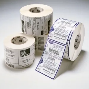 Zebra Label; Polyester; 102x51mm; Thermal Transfer; Z-Ultimate 3000T White; Permanent Adhesive; 76mm Core; 4/Box