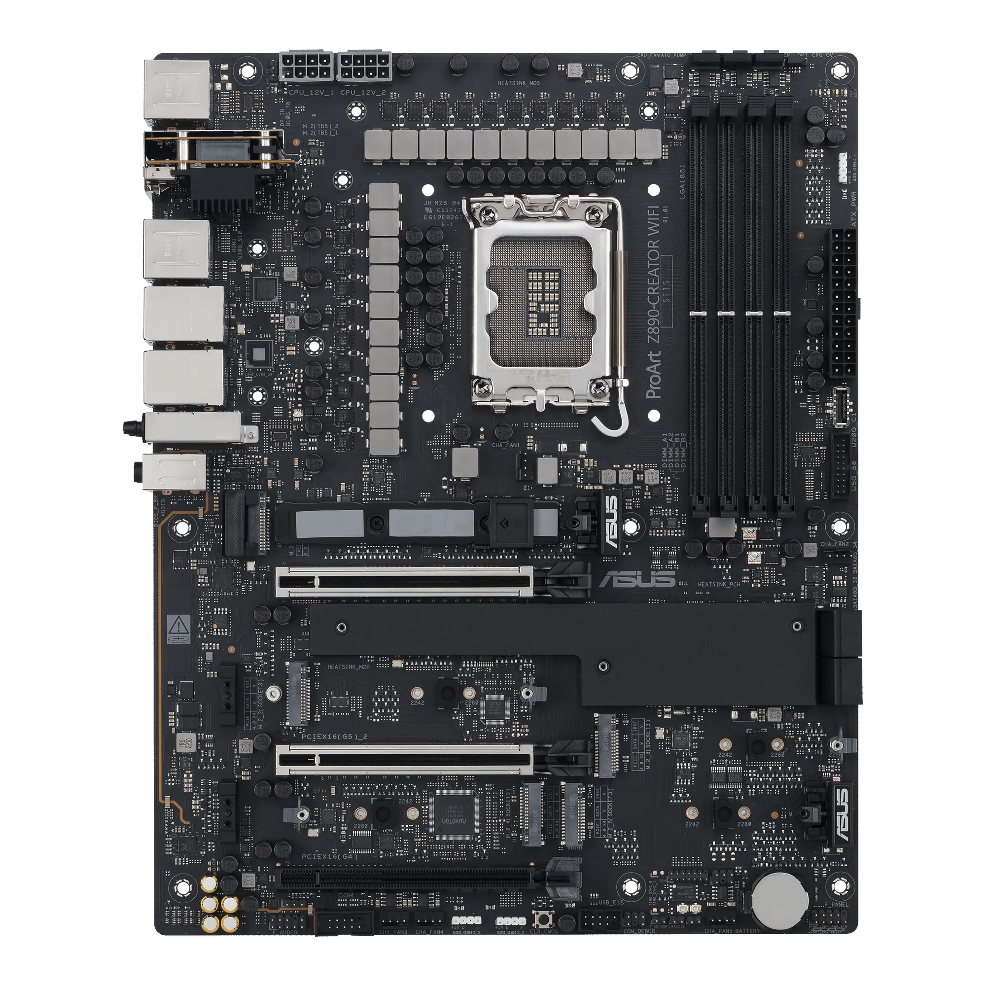 Asus Motherboard/4xDIMM/Max.256GB/DDR5/2xPCIe5x16(x16 or x8)/1xPCIe4x16(x4)/5xM.2/4xSATA/1xHDMI/2xType-C/RAID/WiFi7
