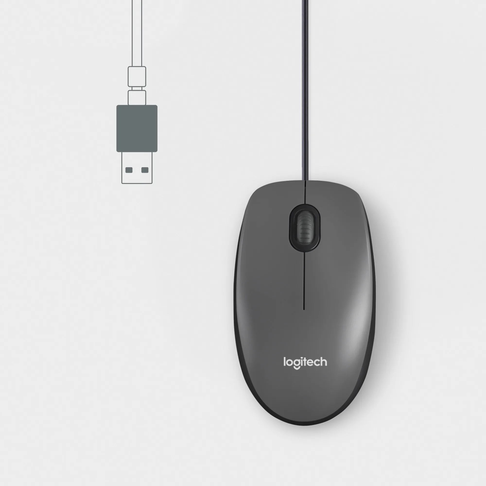 Logitech Mouse M100 - BLACK - USB - N/A - EMEA28i-935 - AKOYA HANGTAB BOX M100