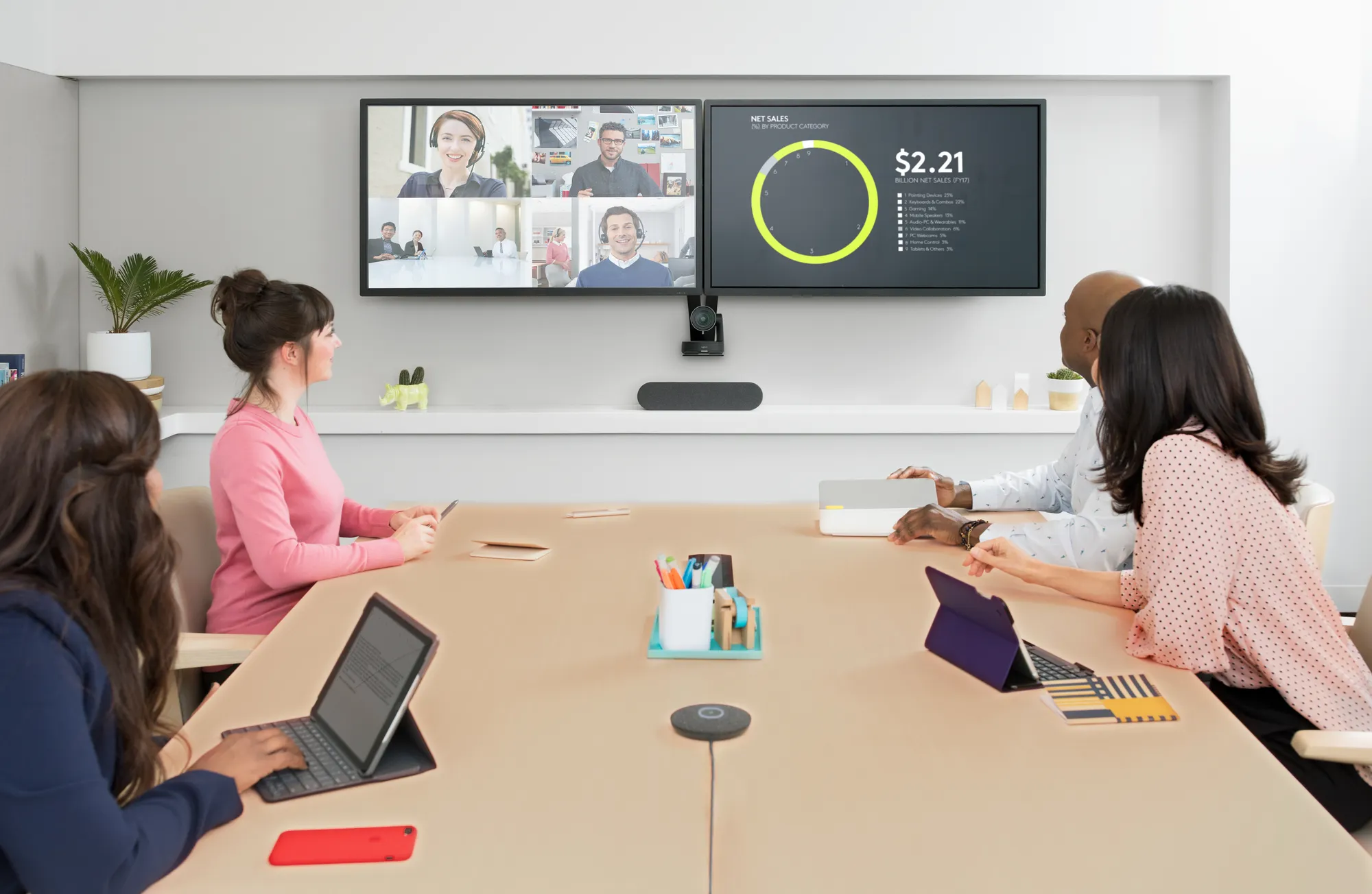 960-001240 - Logitech VC Rally System -HD ConferenceCam - 1 x Speaker; 1 x Mic Pod; Table Hub; Display Hub; 2 x Power Supplies;
