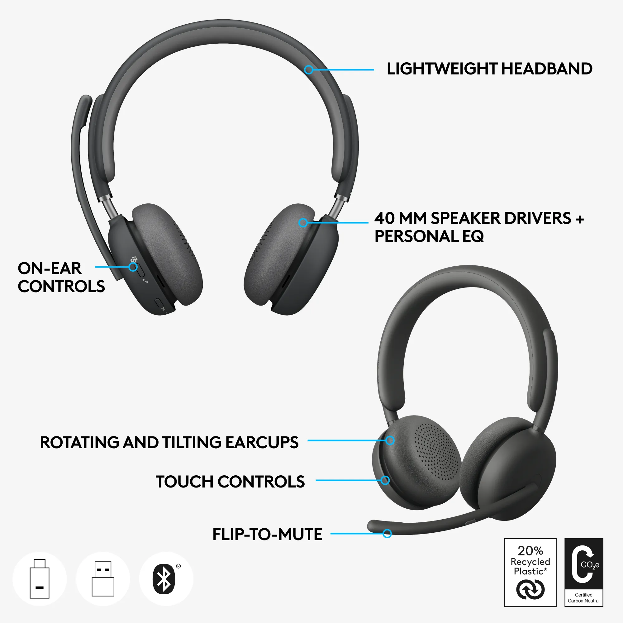 Logitech Zone Wireless 2 Uc Headset Ms Teams - No Stand