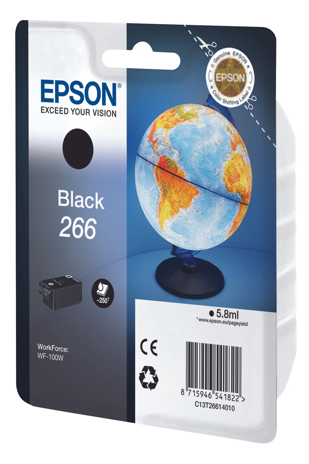 Epson 266 Globe Single Black Ink - WF-100W