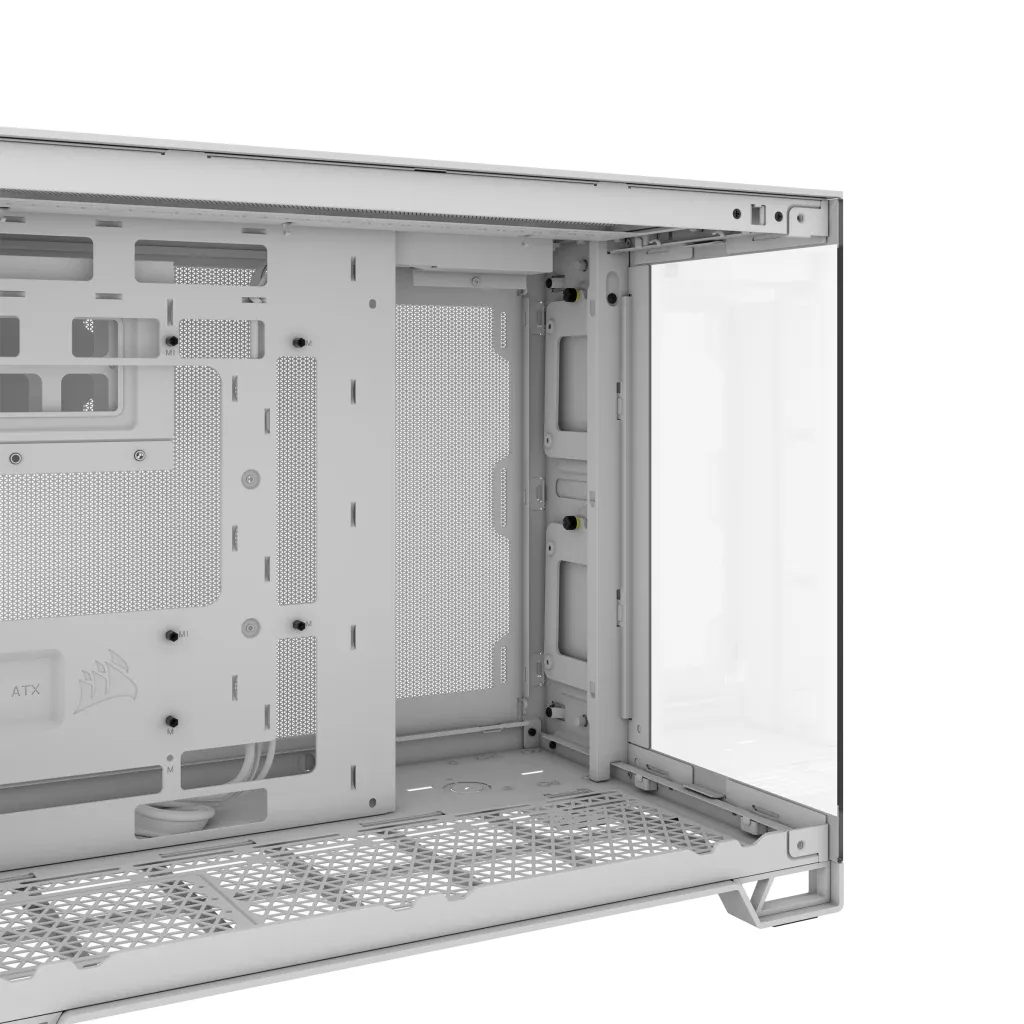 2500X Micro ATX Dual Chamber PC Case;Supports BTF;  White.