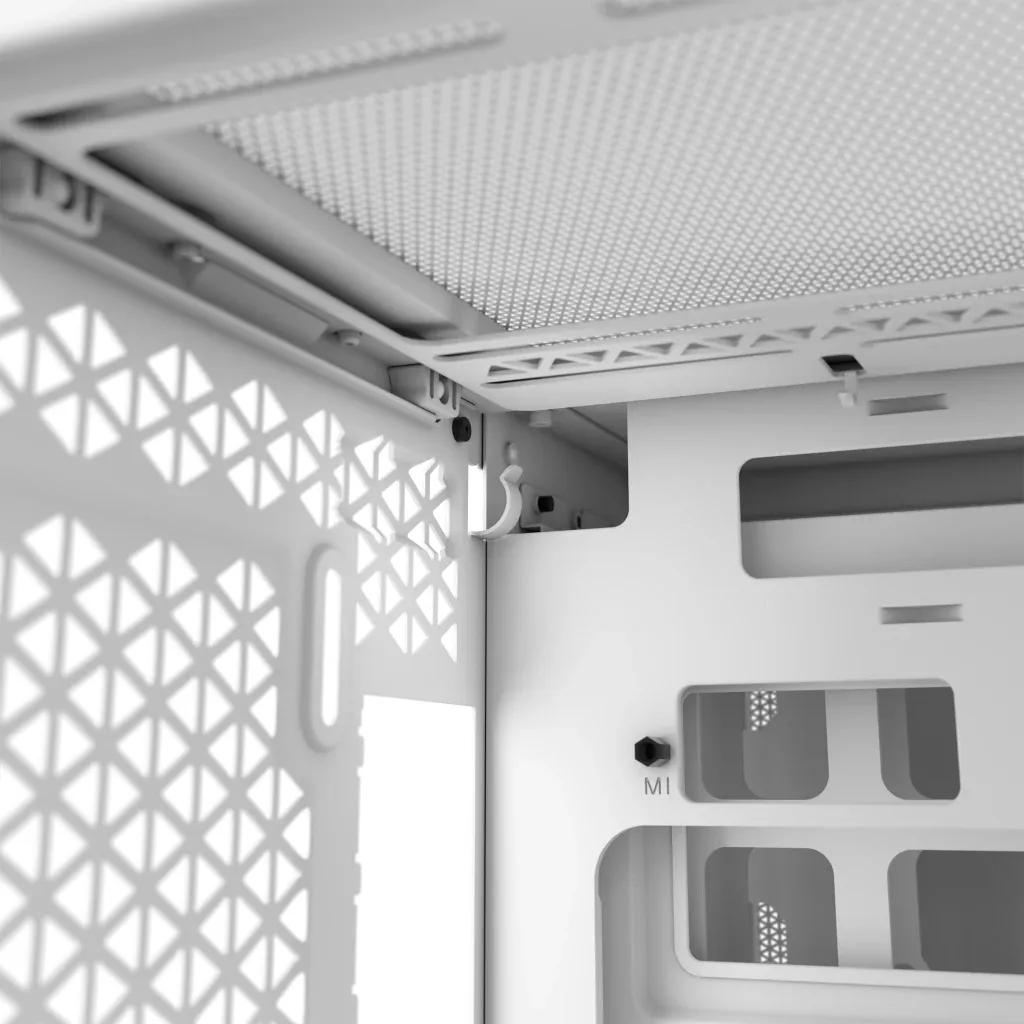 2500X Micro ATX Dual Chamber PC Case;Supports BTF;  White.