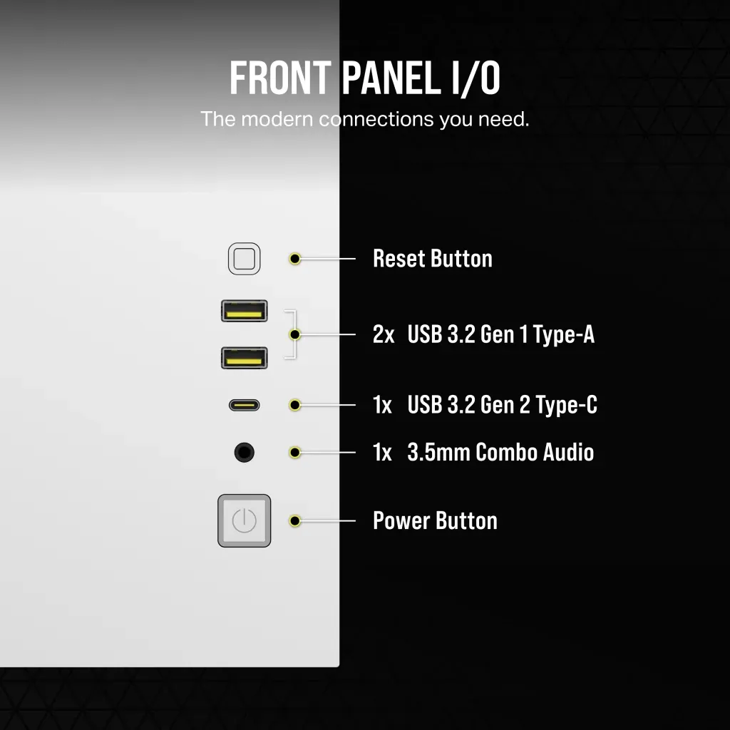 2500X Micro ATX Dual Chamber PC Case;Supports BTF;  White.