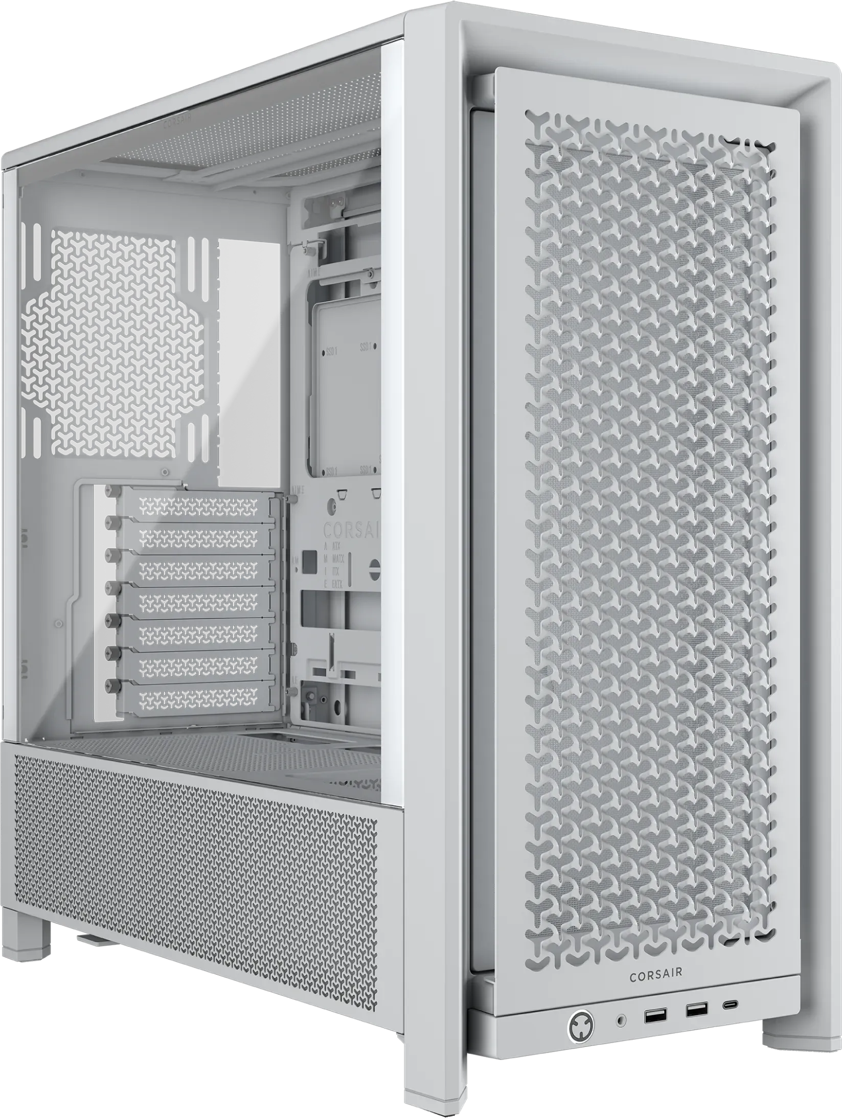 FRAME 4000D White Mid-Tower PC Case; 2x 3.5'' |  2x 2.5'' Drive Bays; Up to 360mm Radiator compatible; No Fans
