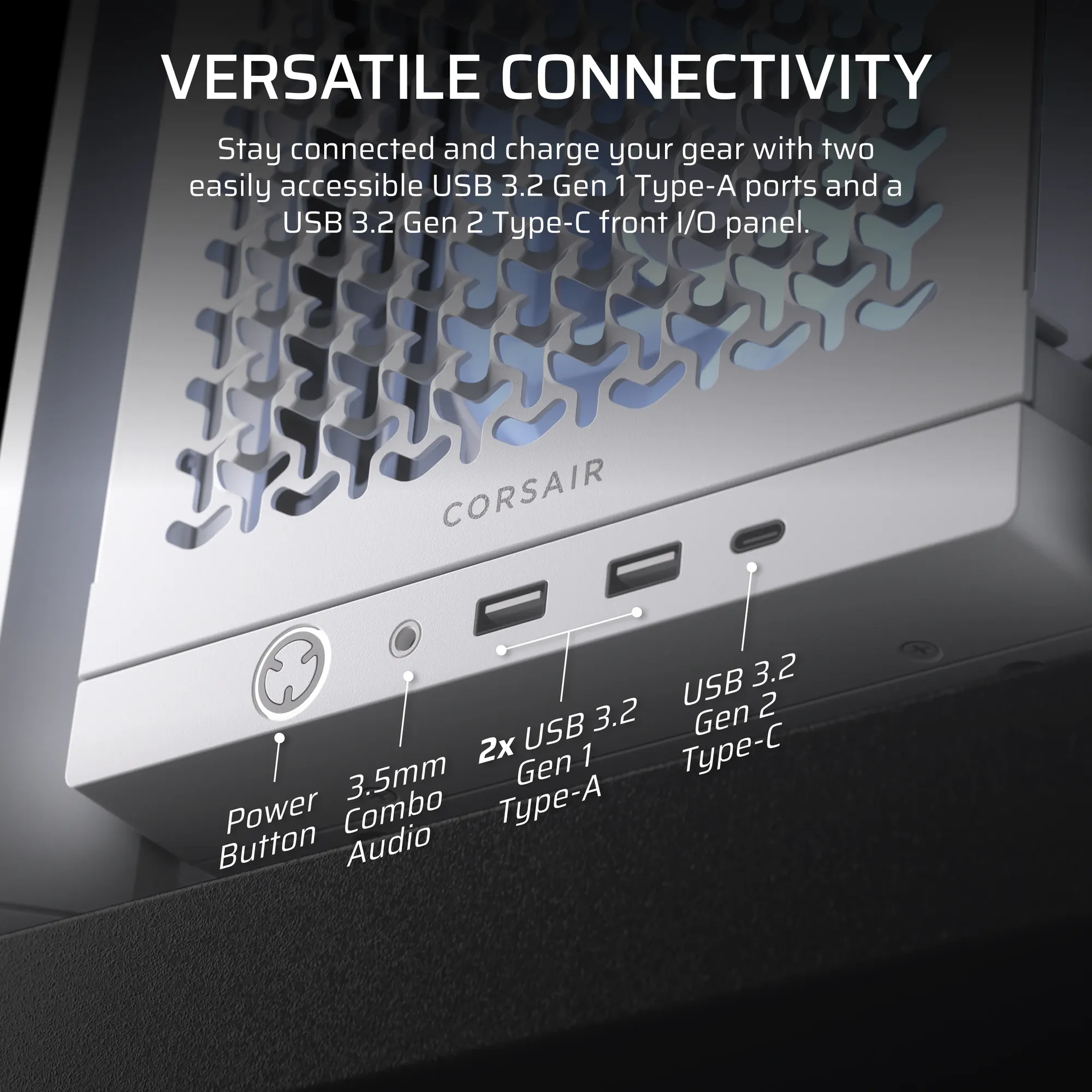 FRAME 4000D RS ARGB White Mid-Tower PC Case; 2x 3.5'' |  2x 2.5'' Drive Bays; Up to 360mm Radiator; 3x RS ARGB PWM Fans;