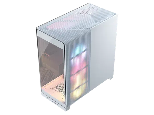 FRAME 4500X LX-R RGB LINK Panoramic Glass Mid-Tower PC Case; 3x RGB Fans Inclided; 4x 2.5'' ; 2x 3.5''; White