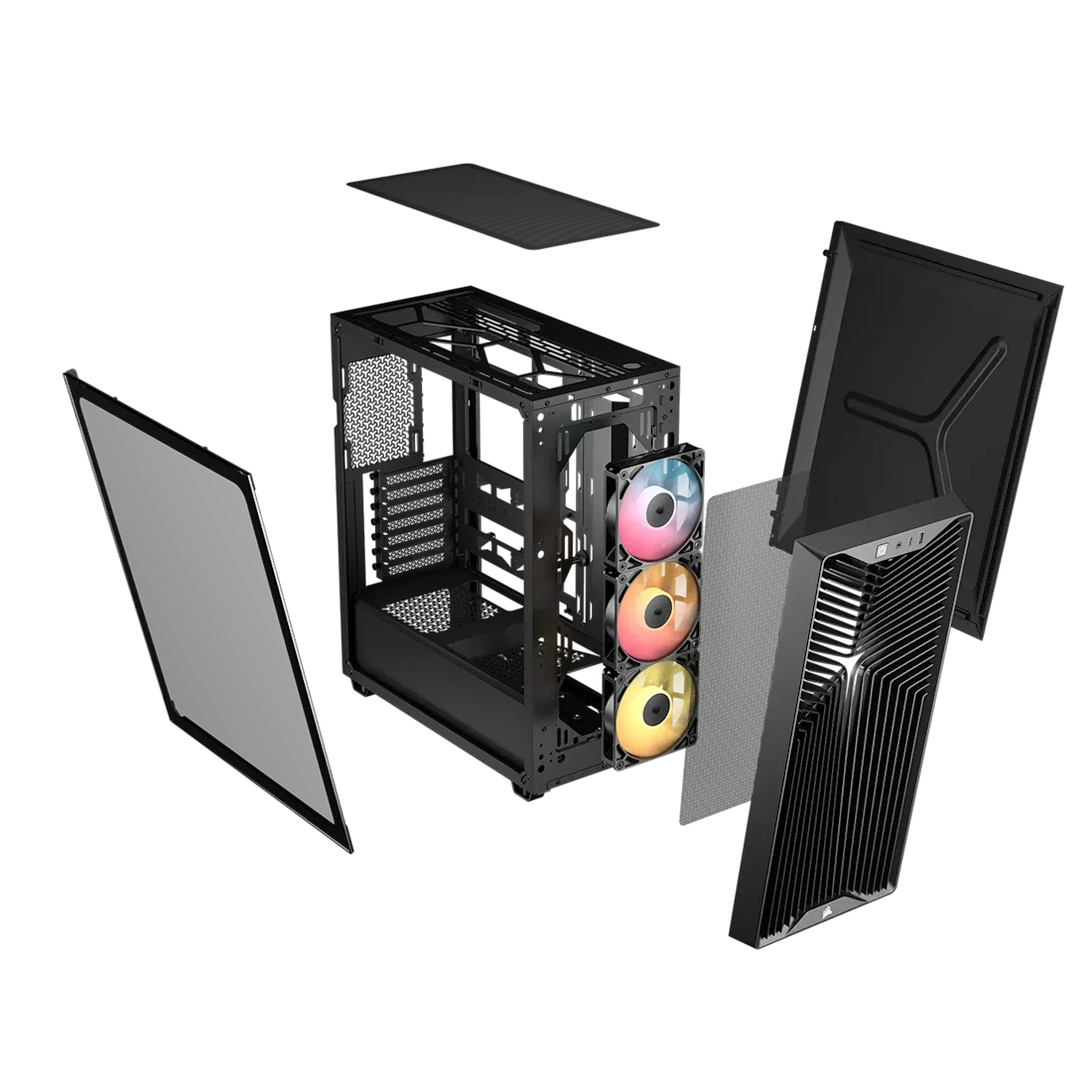 3200D RS ARGB Mid-Tower PC Case; 3x RS120 ARGB fans incl - Black.
