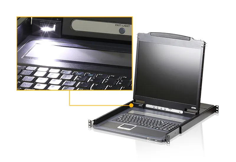 Lt.Wt. PS/2-USB VGA 19'' LCD Console W/(USA KB/SPKB)/W/(US/EU) CORD ATEN