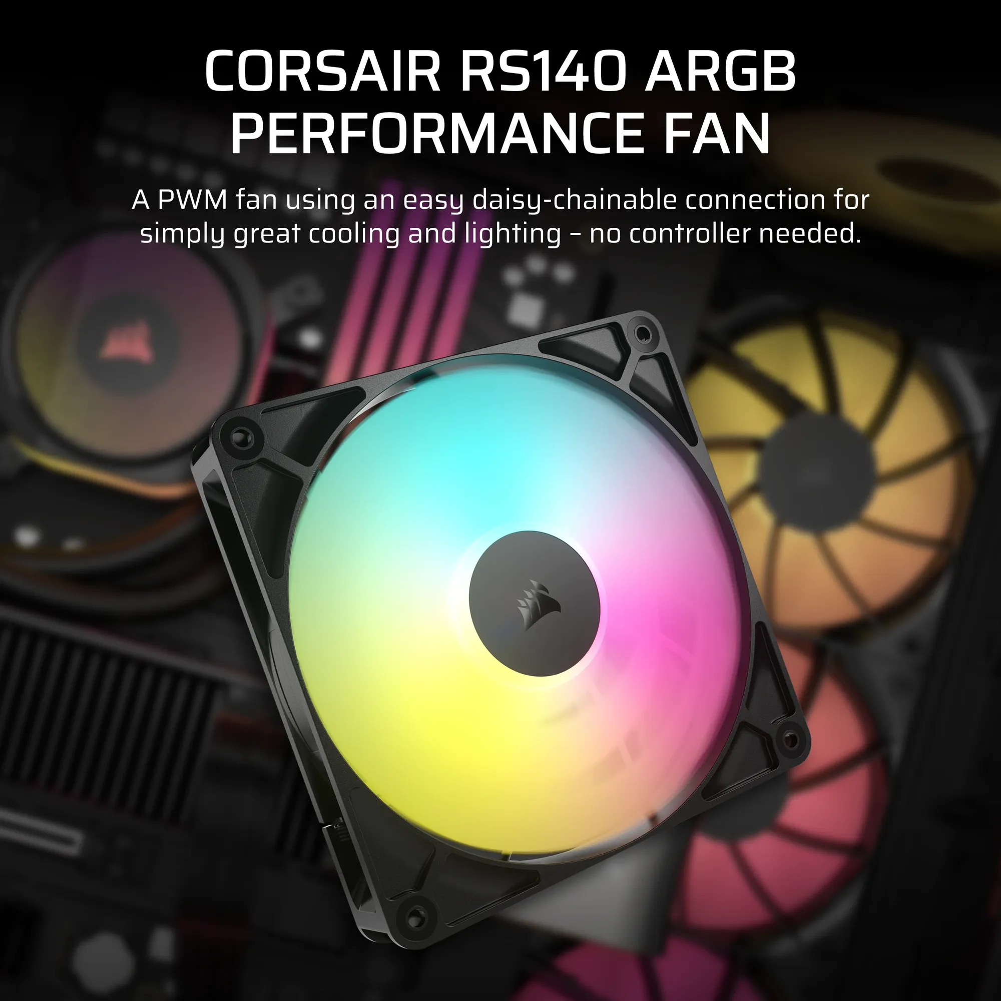 Corsair RS140 ARGB 140mm PWM Fans Dual Pack