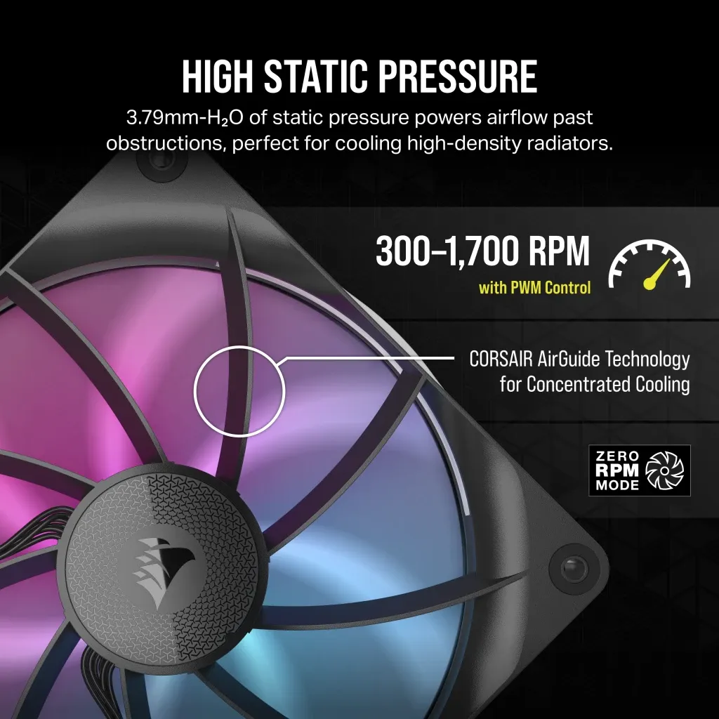 Corsair RX Series; iCUE LINK RX140; 140mm Fan; Dual Pack.