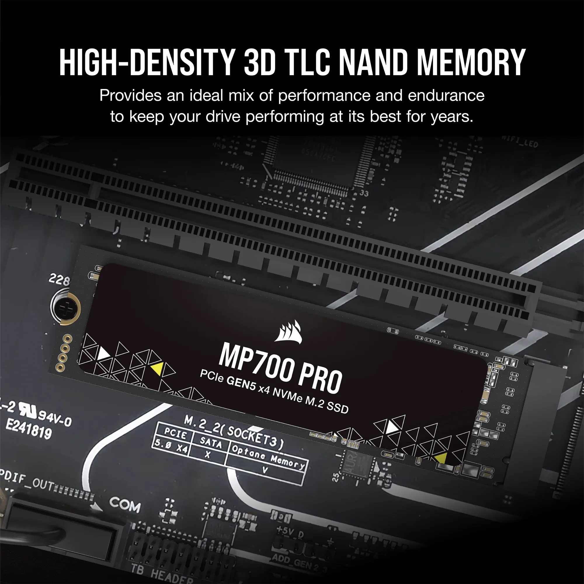 Corsair MP700 PRO 2TB M.2 NVMe PCIe Gen. 5 x4 SSD (no heatsink)