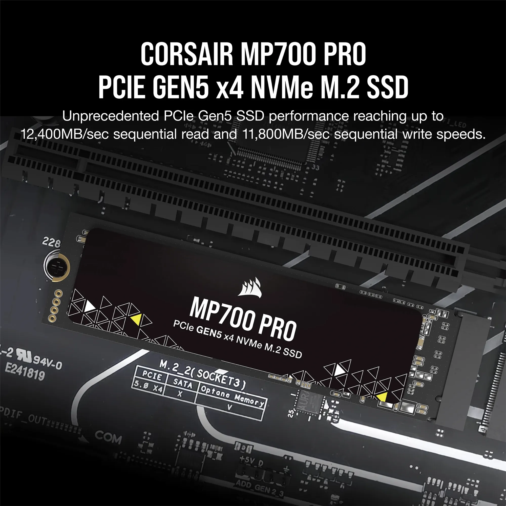 Corsair MP700 PRO 2TB M.2 NVMe PCIe Gen. 5 x4 SSD (no heatsink)