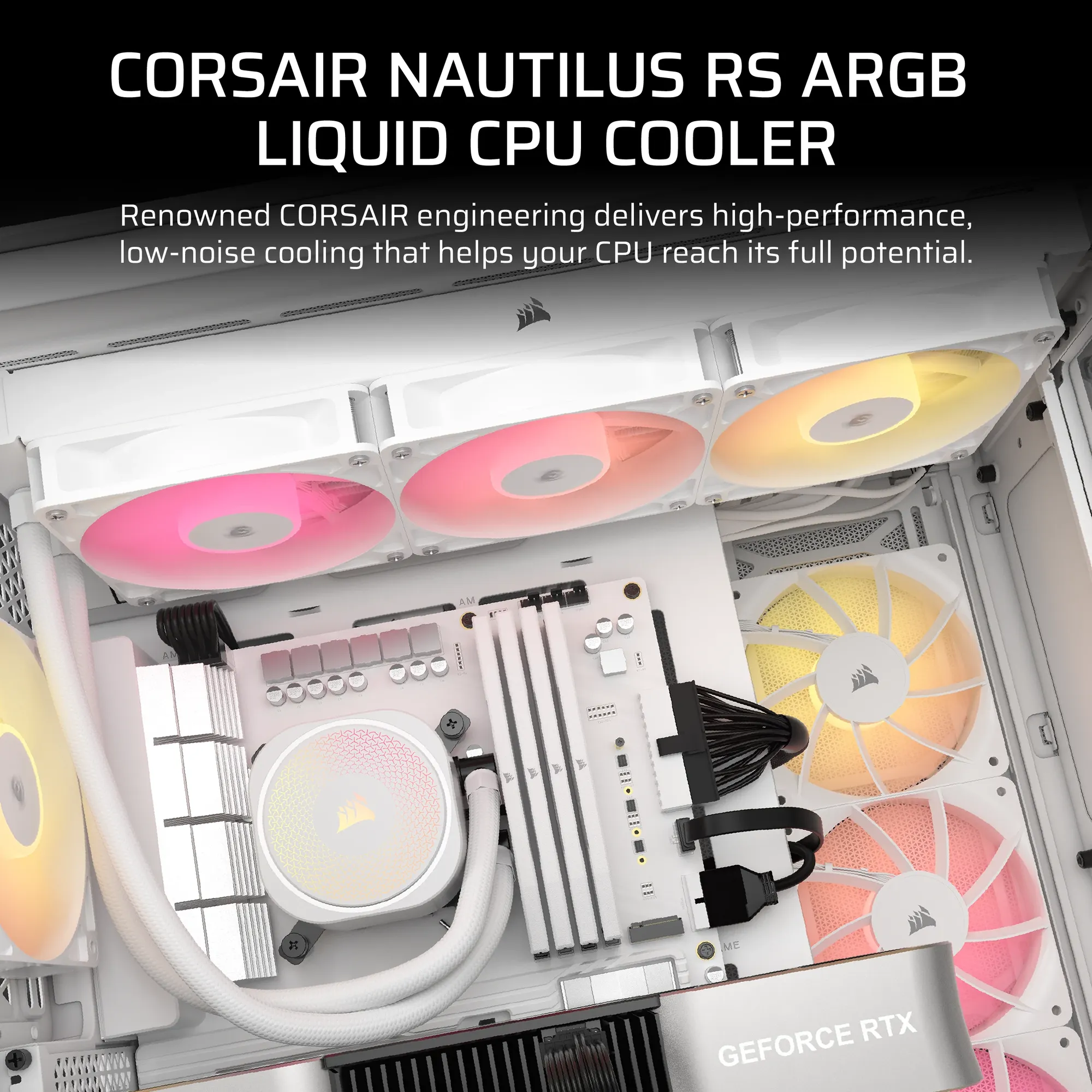 Corsair NAUTILUS 360 ARGB White; 360mm Radiator; Liquid CPU Cooler; Intel® LGA 1851/1700; AMD® AM5/AM4