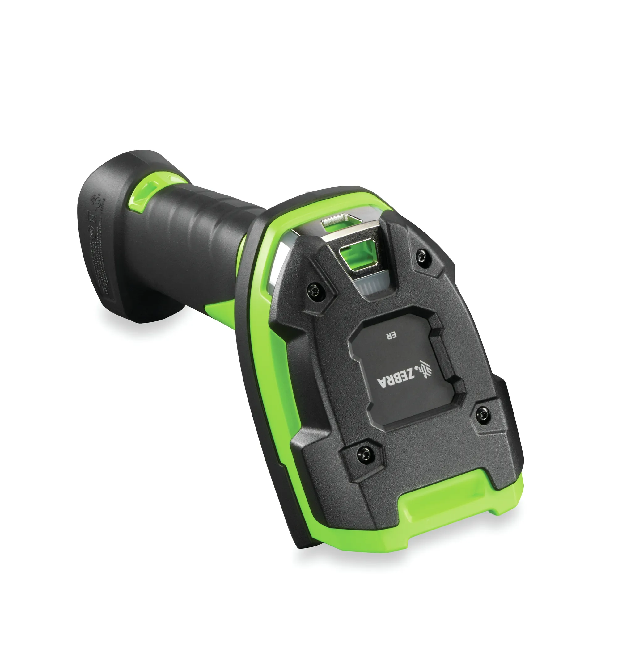 Zebra DS3608: Rugged; Area Imager; Extended Range; Corded; Industrial Green; Vibration Motor