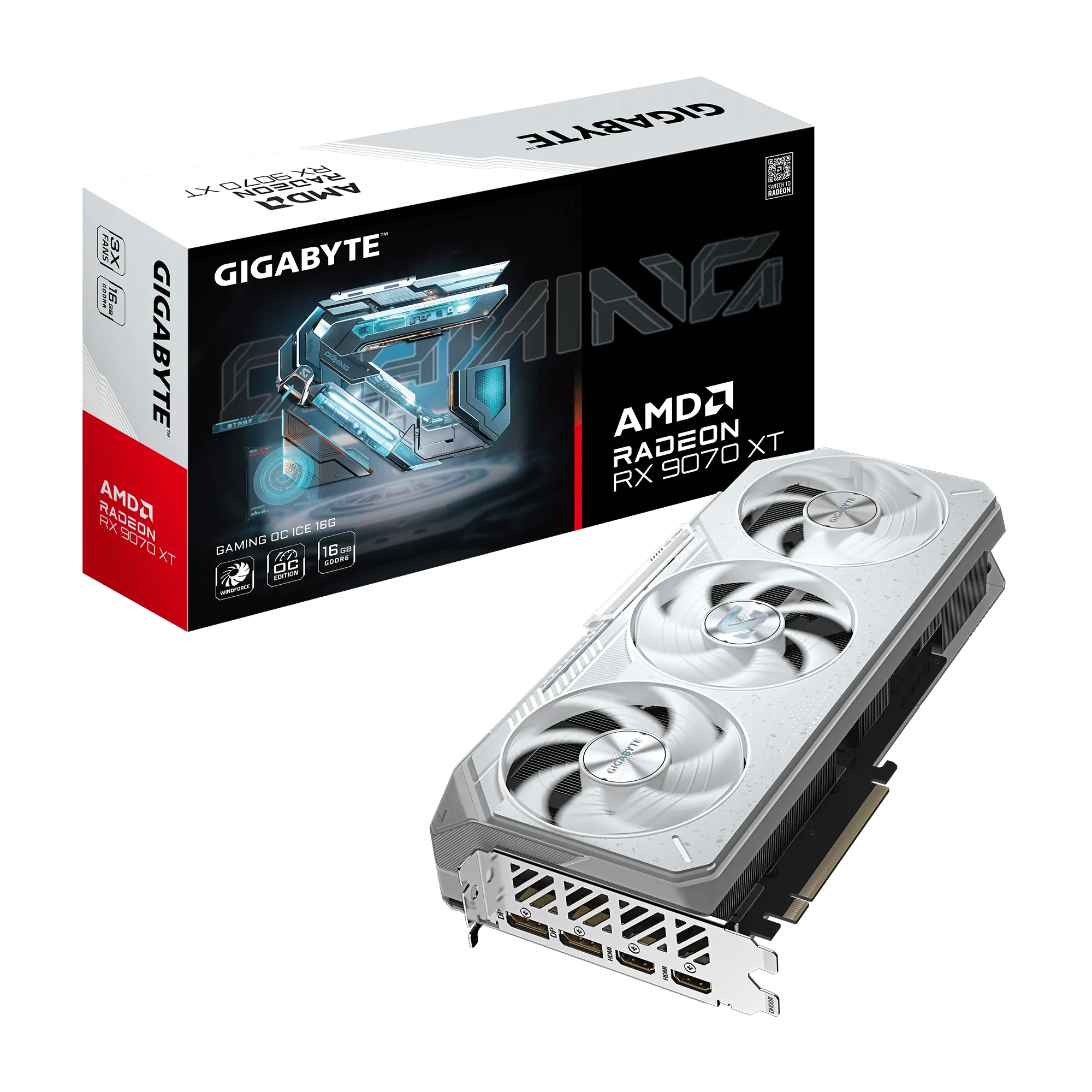 GIGABYTE AMD Radeon RX9070XT Gaming OC ICE - 16GB; 256-Bit Memory Bus; 2x HDMI; 2x DisplayPort. Min 850W PSU.  - additional product image 5
