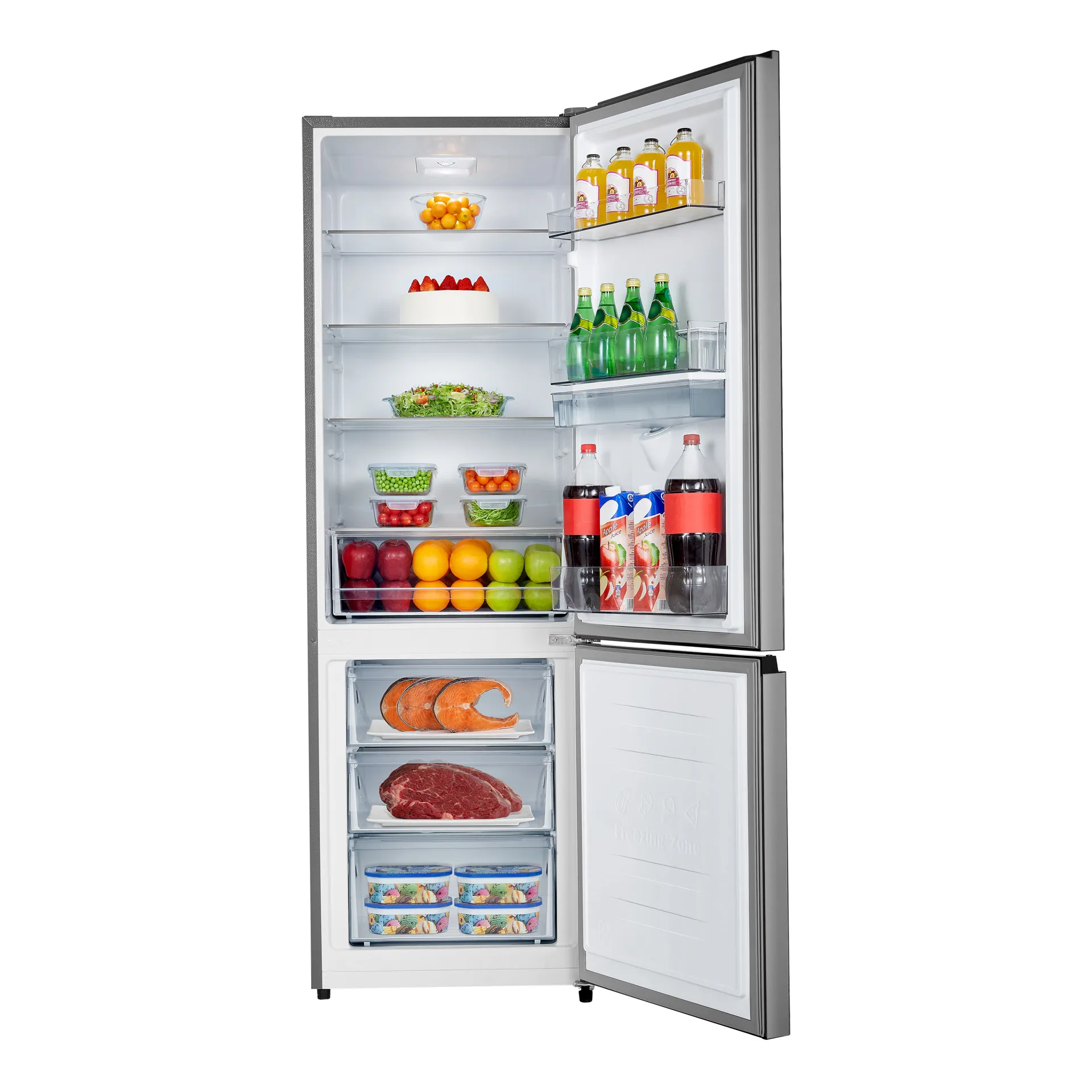 Hisense 347L Titanium Silver Combi fridge with Water dispenser