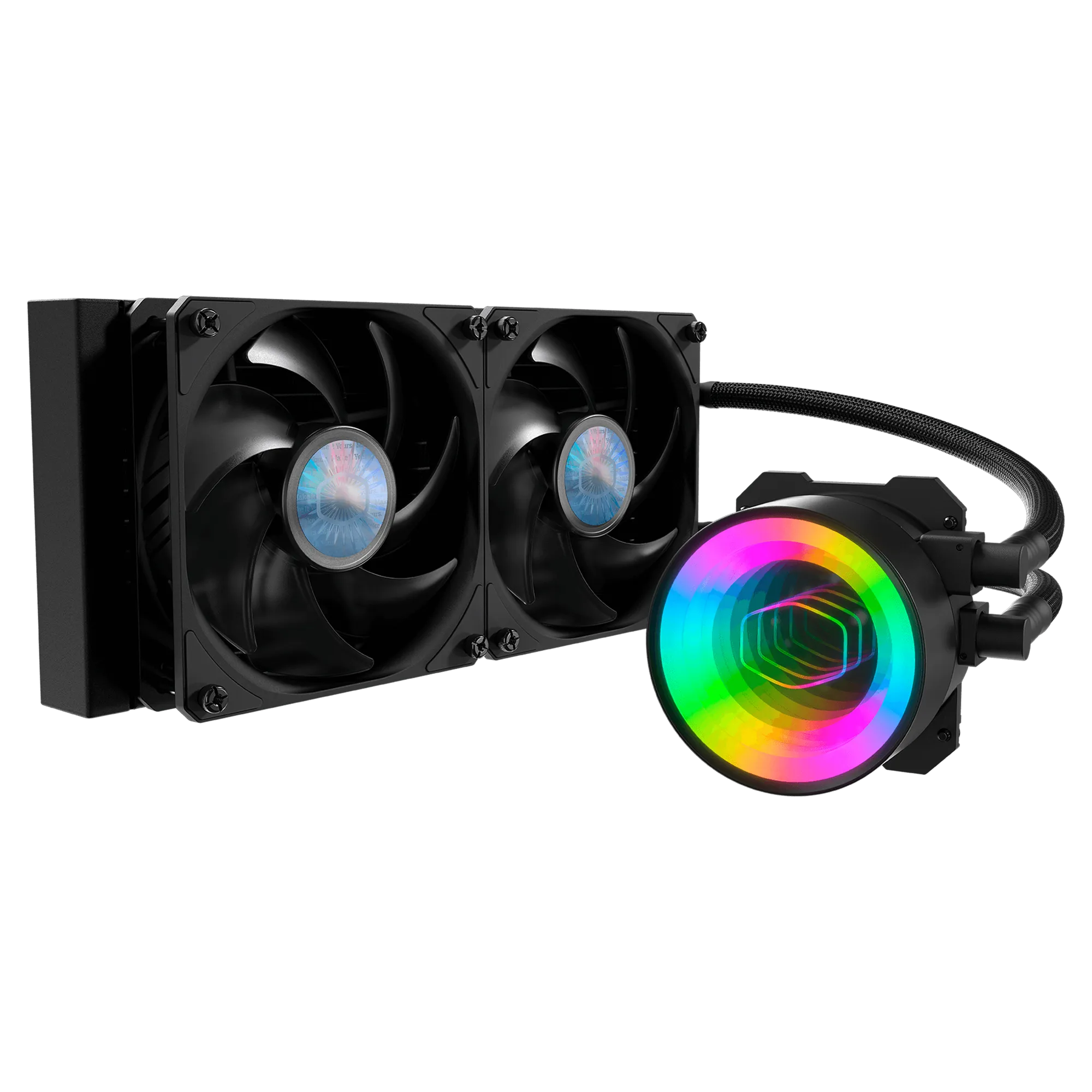 Cooler Master MasterLiquid ML240 Vivid ARGB Cooler With Dual Sickleflow 120mm PWM Fans And 240mm Aluminum Radiator -Black