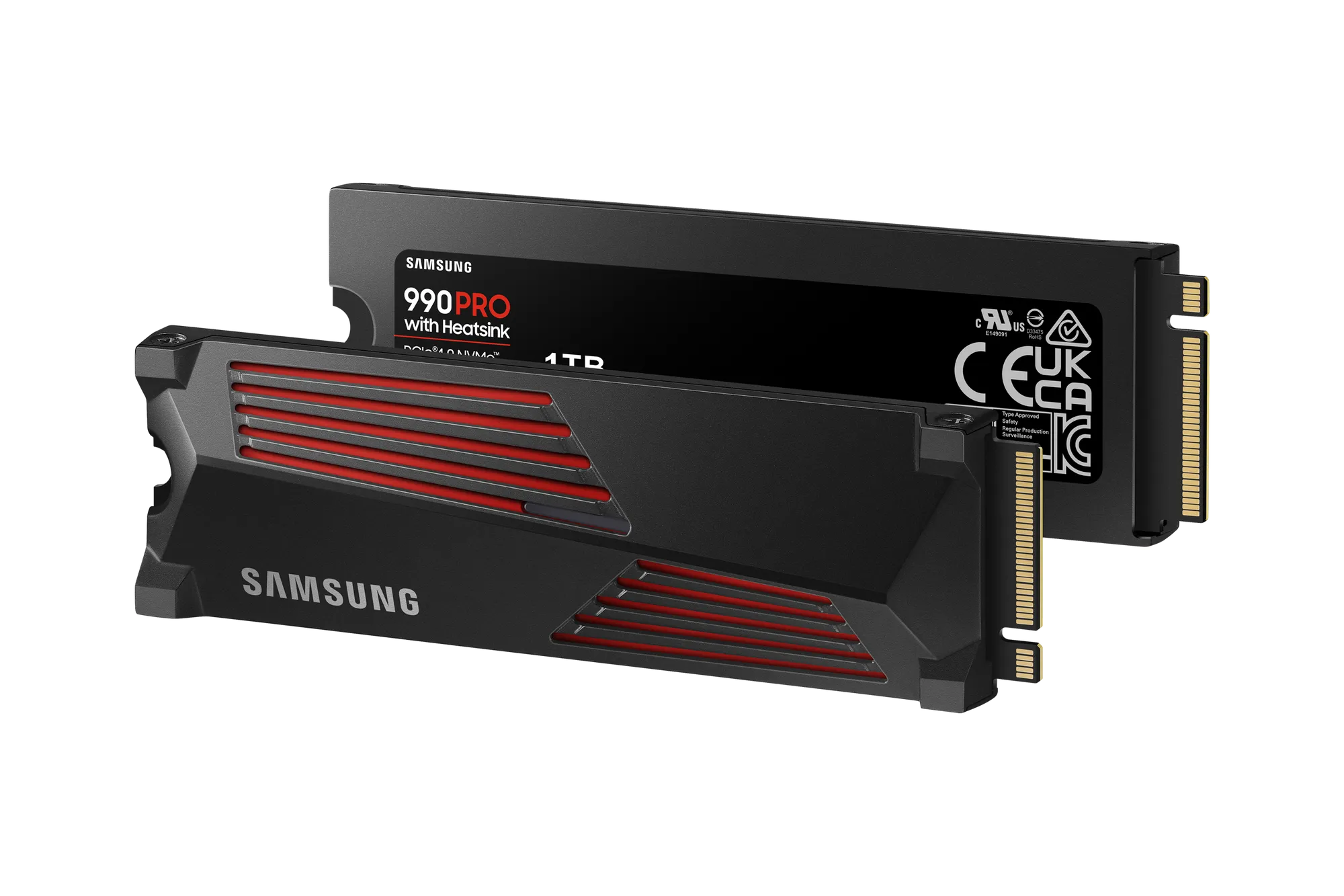 Samsung MZ-V9P1T0CW 990 PRO 1 TB NVMe SSD W/Heatsink - Read Speed up to 7450 MB/s; Write Speed to up 6900 MB/s; Random Read up t