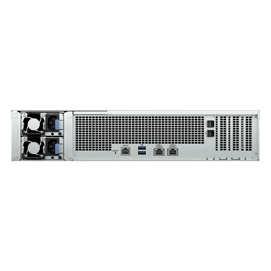 Synology 12-bay 2U rackmount NAS - Intel Xeon CPU; scalable up to 864TB; up to 48GB memory; GPU cards support.